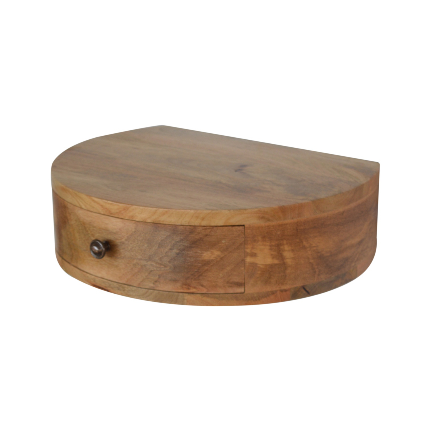 Artisan Furniture Solid Wood Wall Mounted Rounded Nightstand In Oak-ish Finish