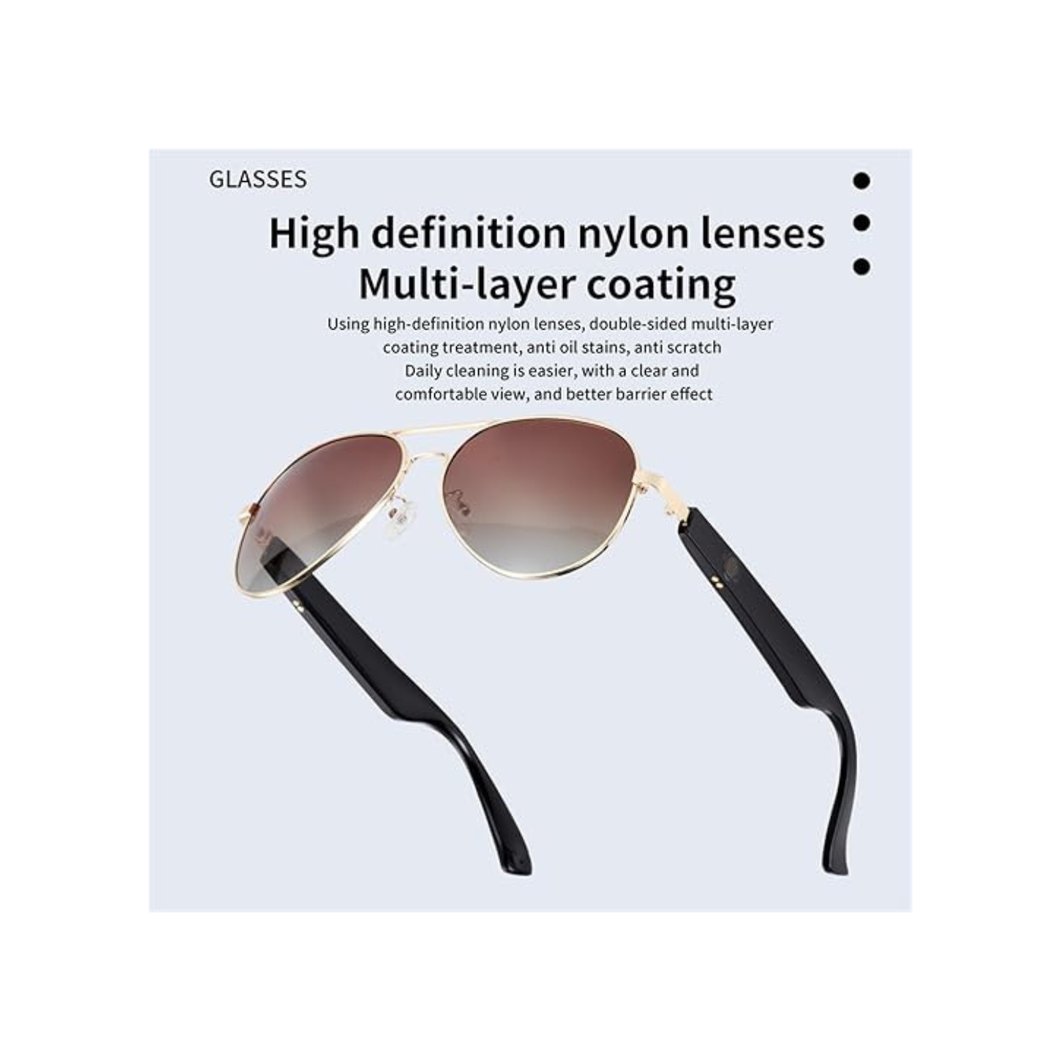 Smart Bluetooth Audio Sunglasses with Fast Charging