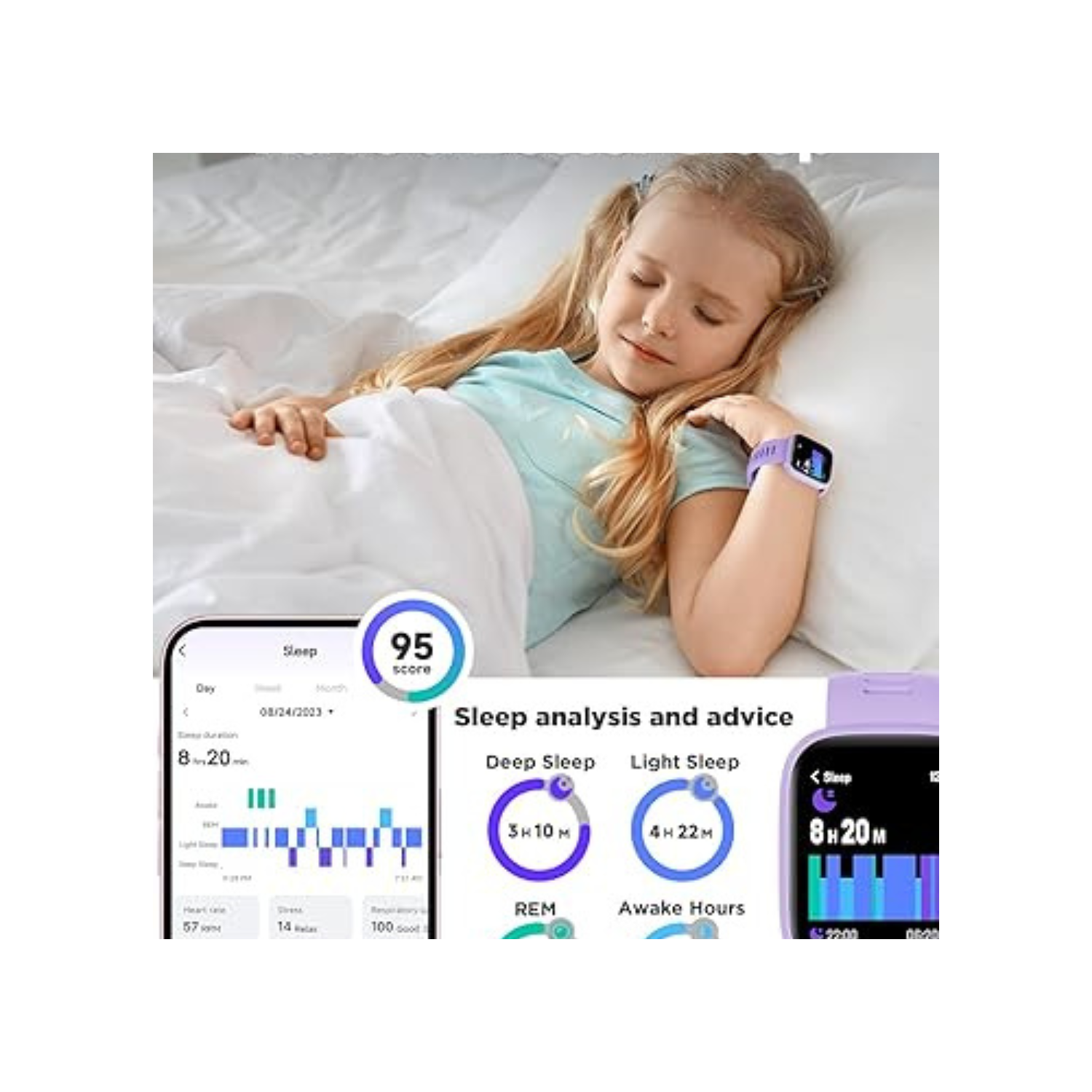 Smart Watch for Kids, 1.8" Fitness Tracker Watch Pedometer, Heart Rate, IP68 Waterproof, Sleep Monitor, Calorie Step Counter, 5 Puzzle Games