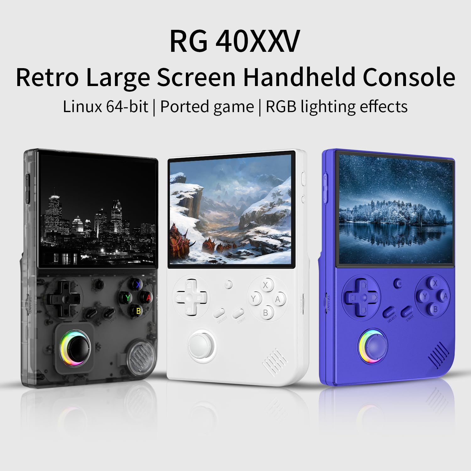 RG40XXV Handheld Game Console 4.0-in 640*480 IPS OCA Screen 3200mAh 64Bit System RG 40XXV White