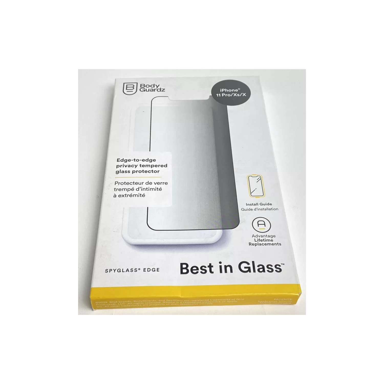 BodyGuardz SpyGlass Edge Privacy Tempered Glass Screen Protector - iPhone 11 Pro / Xs / X