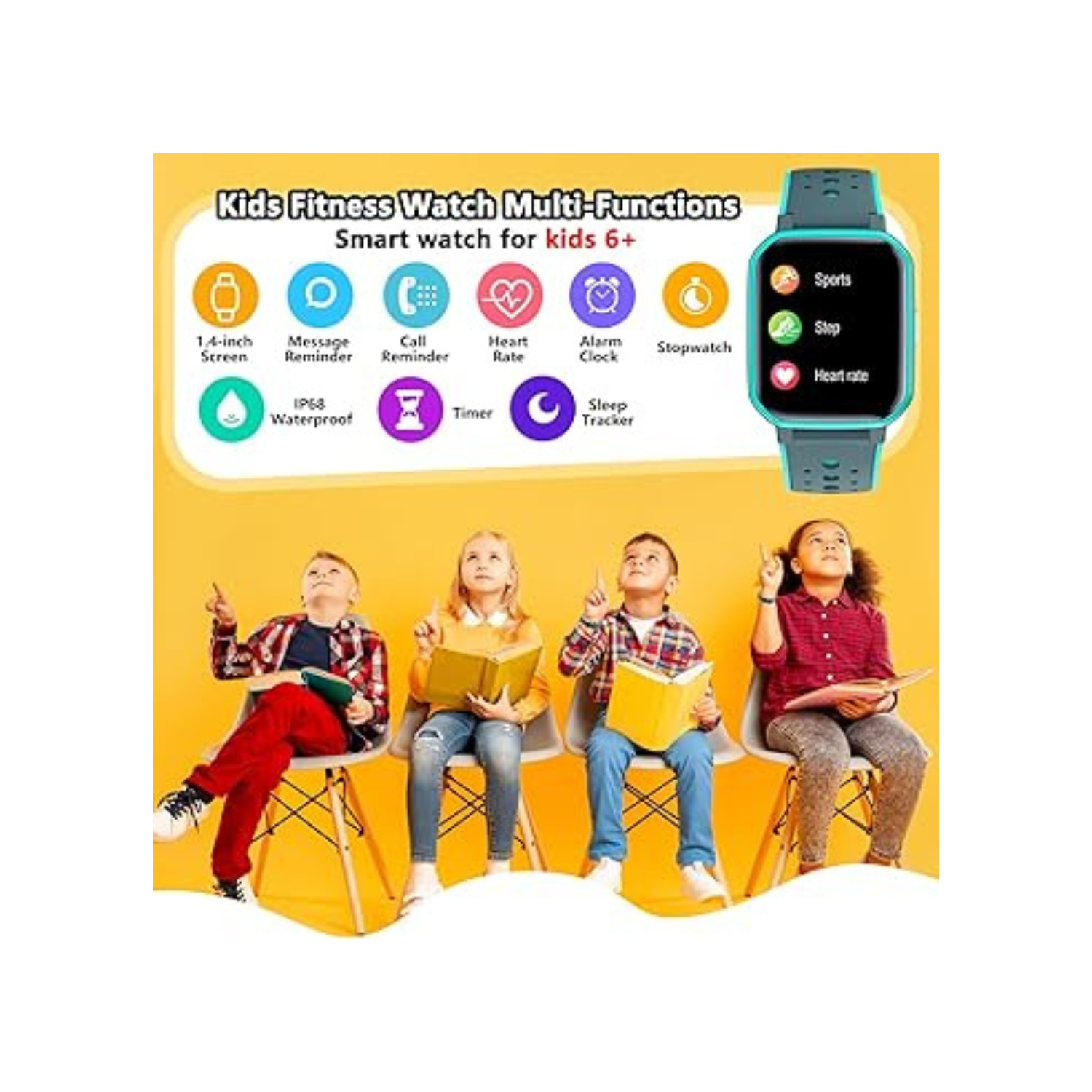 Smart Watch for Kids Teens, Fitness Tracker Boy Girls Watch with 19 Sport Modes, Pedometer, Sleep Monitor, Kids Watch Birthday Gifts Toy Gift for