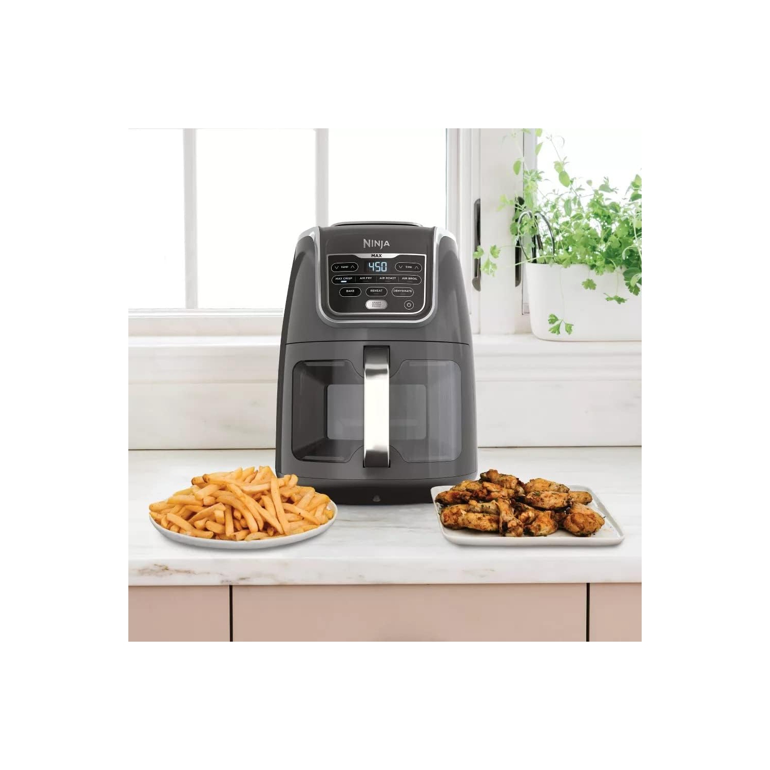 Friteuse à air chaud EzView Max XL AF171 de Ninja qui cuit, rend croustillant, rôtit, grille, cuit, Réchauffage et déshydratation Juste