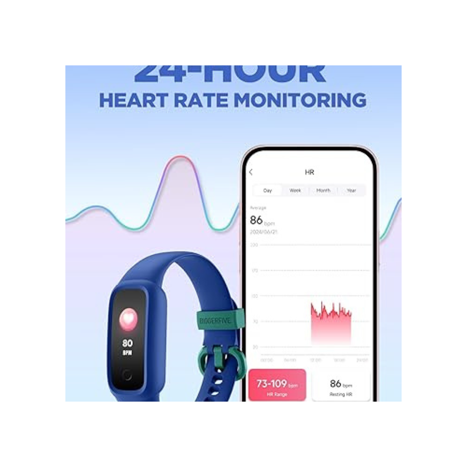 BIGGERFIVE Vigor 2 L Kids Fitness Tracker Watch for Boys Girls Ages 5-15, Activity Tracker, Heart Rate Sleep Monitor, IP68 Waterproof, Pedometer,