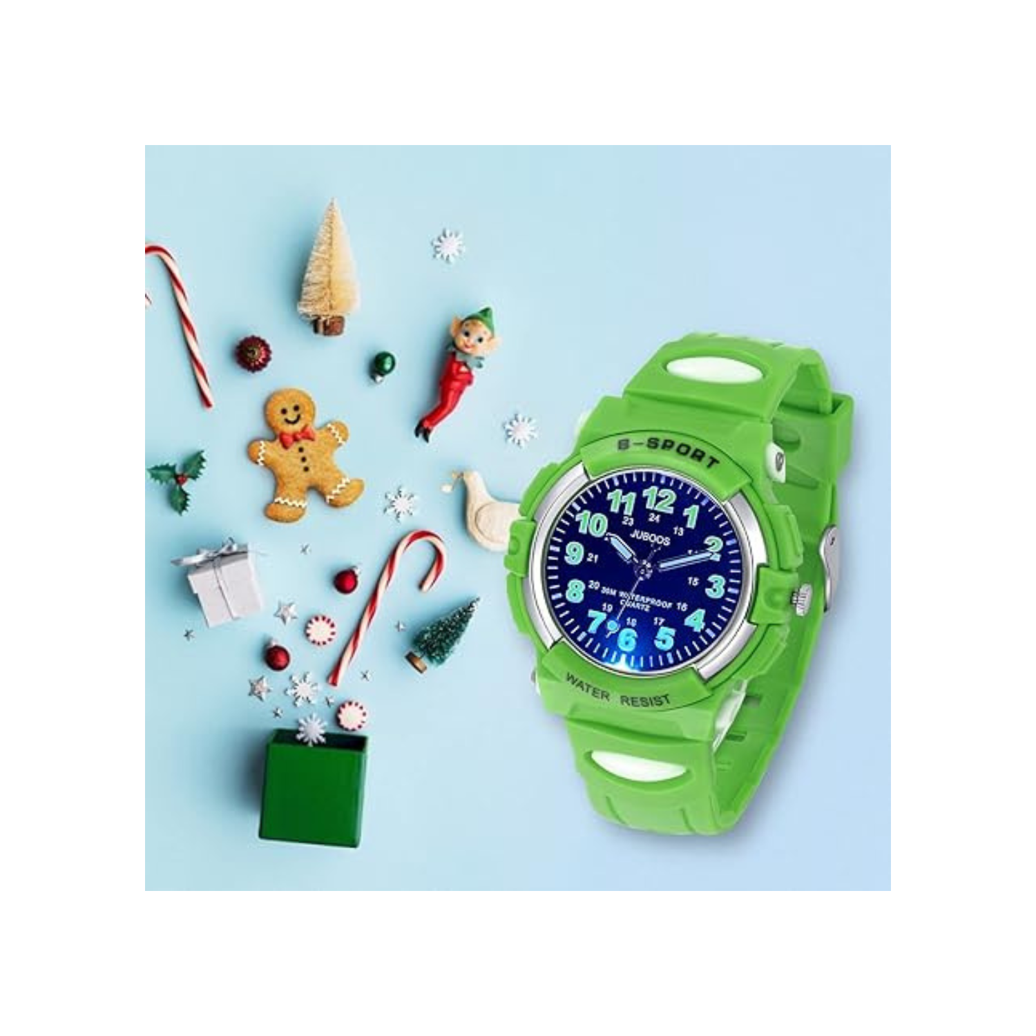 Juboos Kids Watch Analog with 7 Colorful Night Lights Boys Girls Waterproof Soft Strap Kids Time Teaching Quartz Wristwatch for Ages 5-18, Kids Gifts