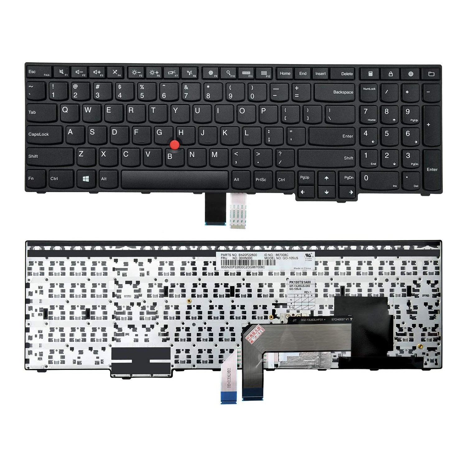 LIXSUNTEK New Replacement US Layout Keyboard for Lenovo ThinkPad E550 E550c E555 E560 E565 Laptop No Backlight