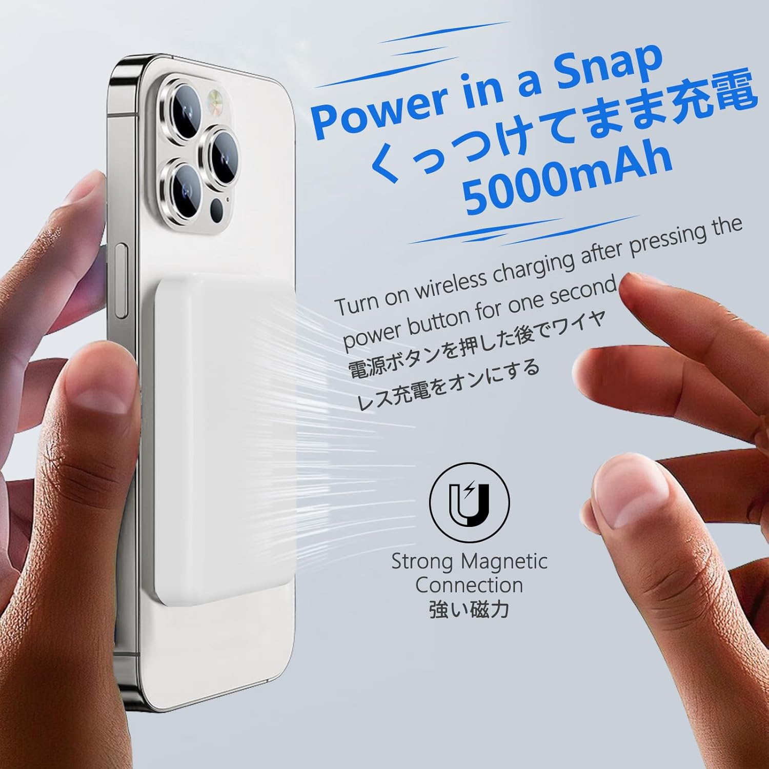 Mag-Safe y Pack,5000mAh Magnetic Power Bank with USB C PD 20W Ultra Fast Charging Portable