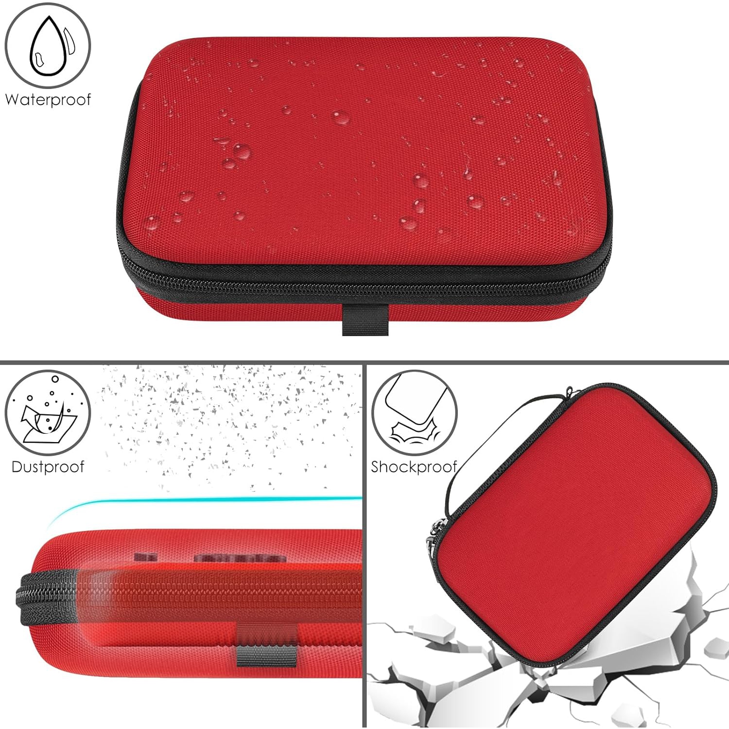 Étui de transport pour console de jeu portative, étui de voyage protecteur pour mini lecteur rétro pour câble de recharge,