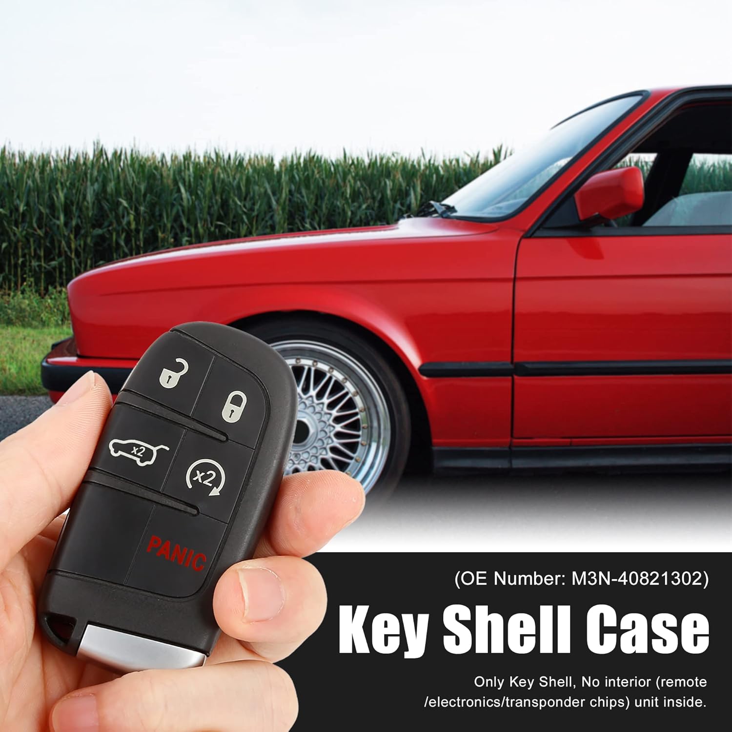 New Car Replacement Key Fob Shell Case Black M3N-40821302 for Jeep Grand Cherokee 2014-2018 Comp