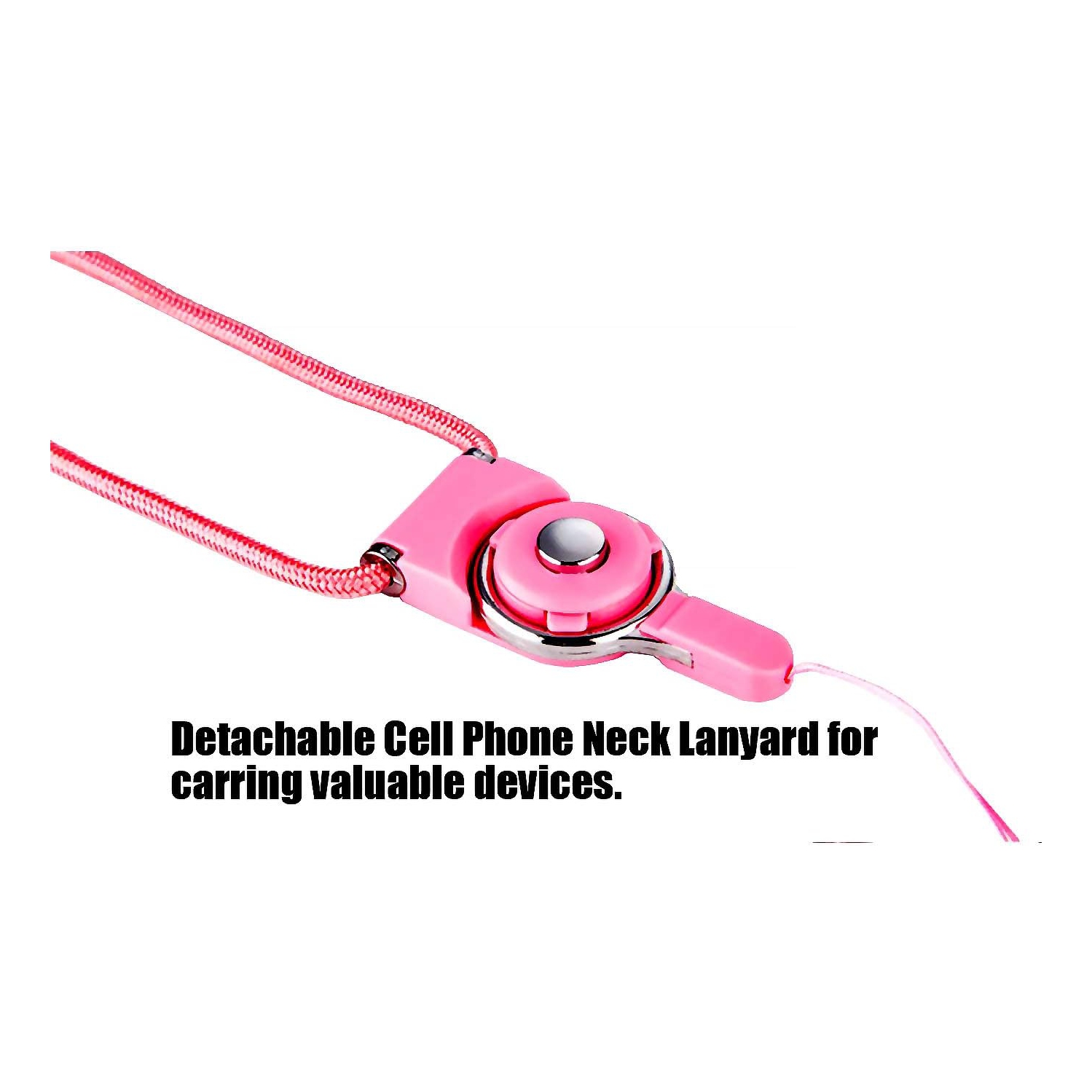 Paquet de 4 breloques pour cordon au cou pour téléphone cellulaire, corde pour collier en nylon de 14,6 po, cordon pour dragonne, porte-clés