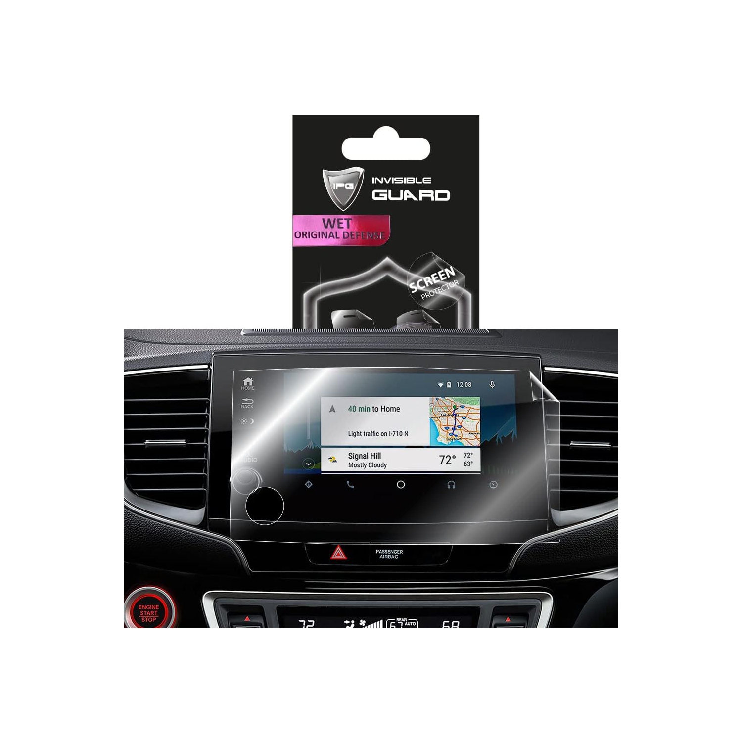 For Honda Pilot 2019-2021 8-Inch Console Touchscreen GPS Screen Protector Invisible Ultra HD Clear Film Anti