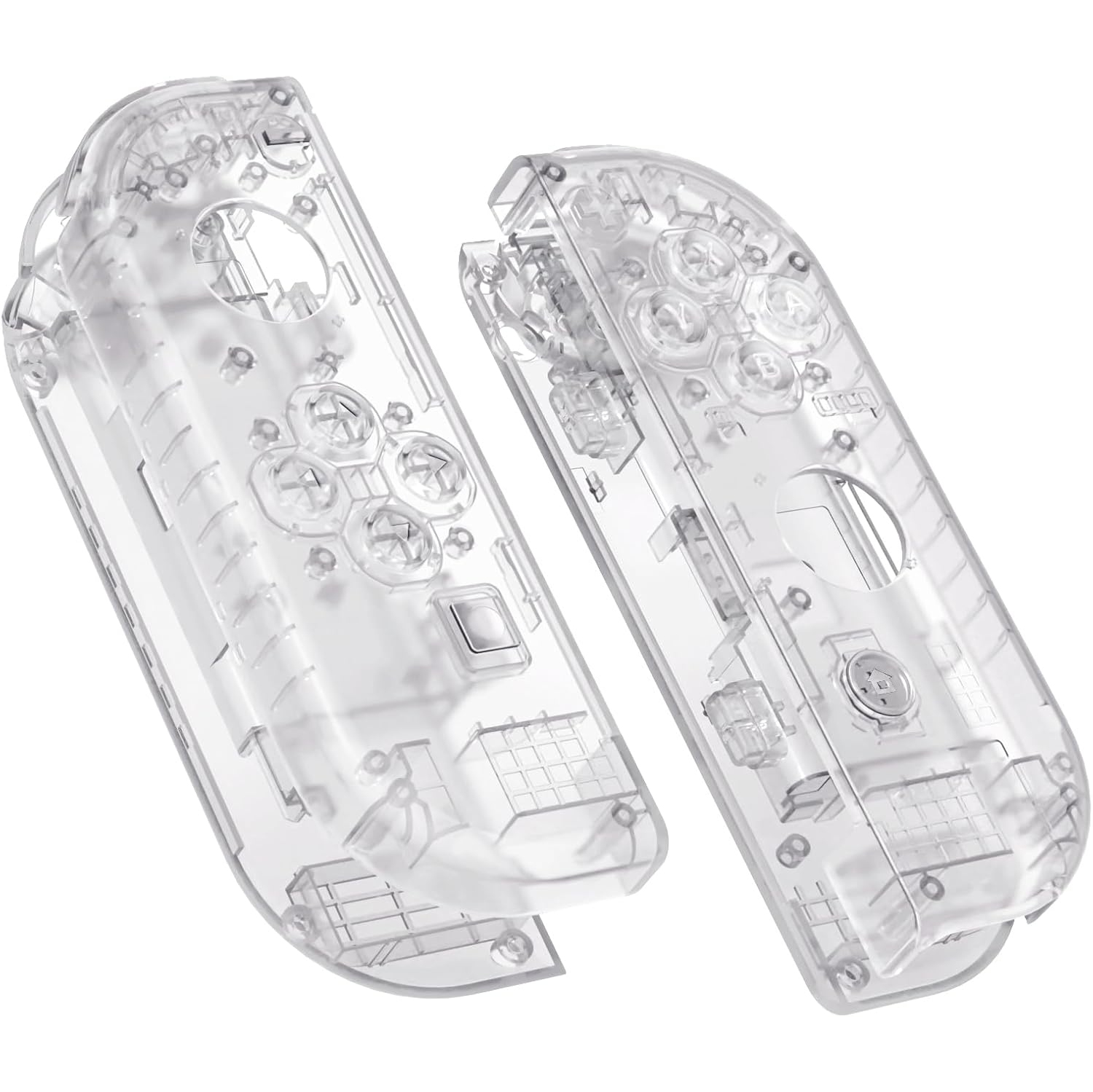 Boîtier de manette Joycon transparent avec boutons de réglage complet, boîtier de remplacement pour soi-même