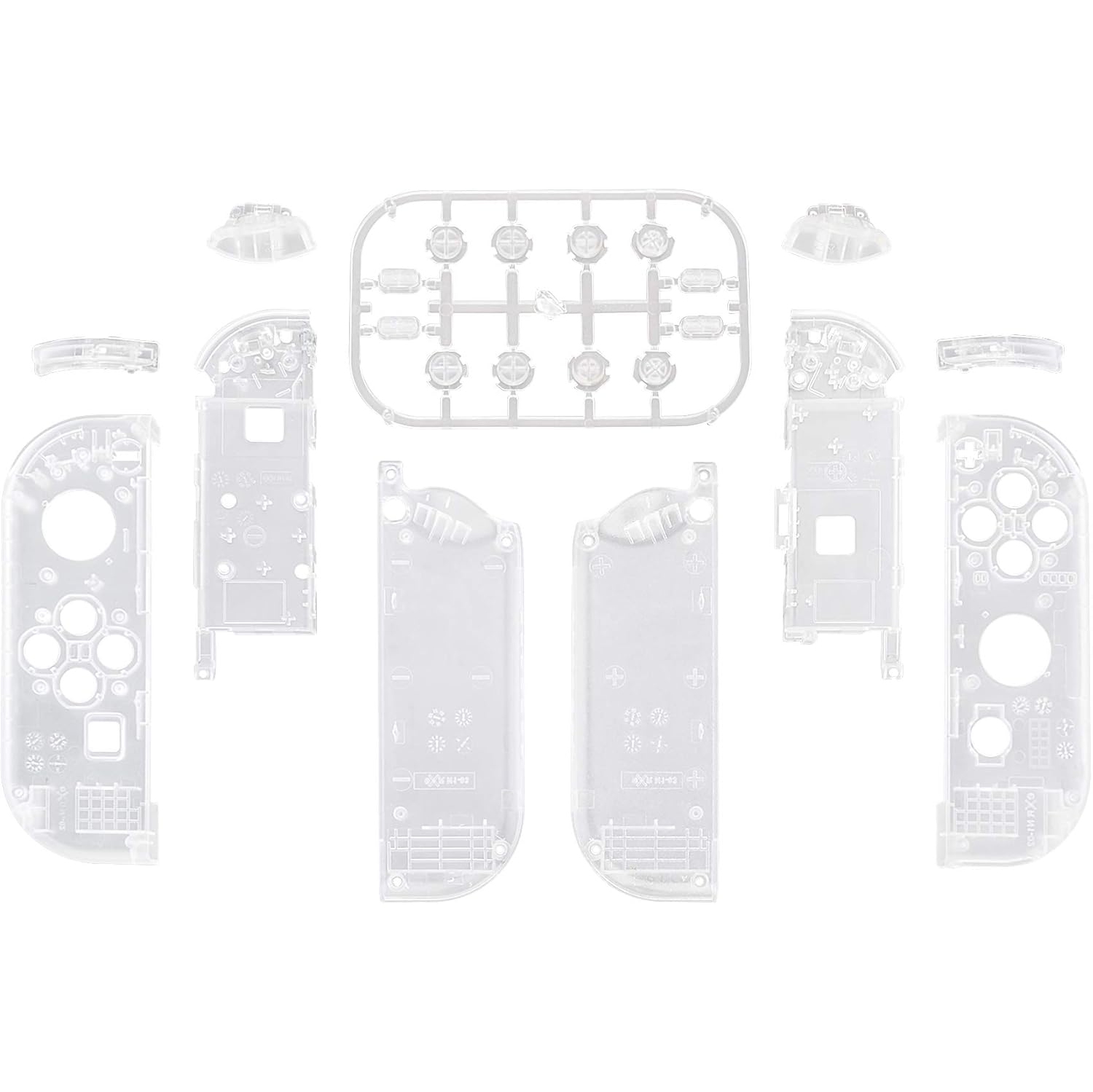 Boîtier de manette Joycon transparent avec boutons de réglage complet, boîtier de remplacement pour soi-même