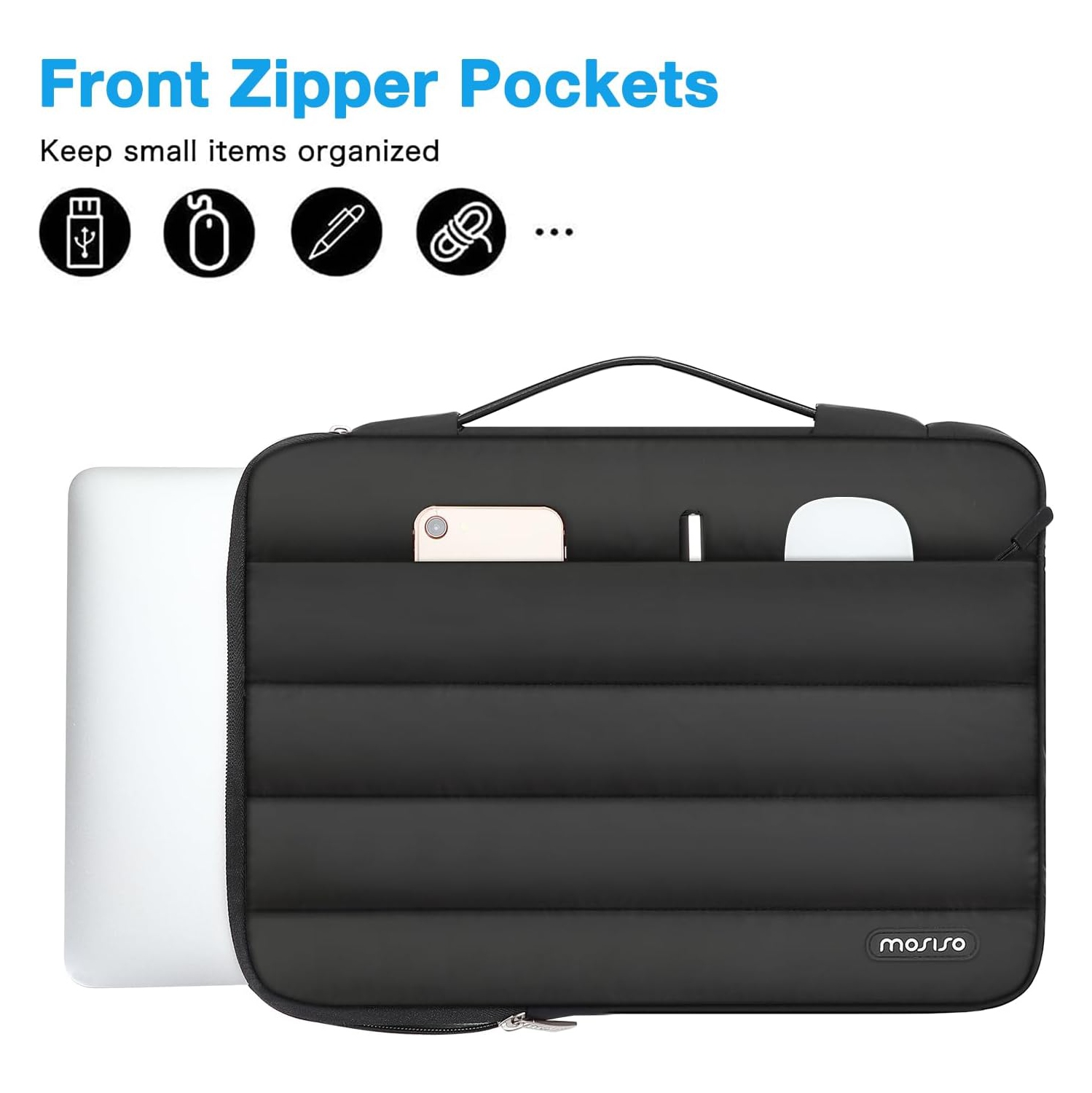 360 Protective Puffy Laptop Sleeve 13-13.3 inch for Women Men, Carrying Case Compatible with MacBook Air 13,