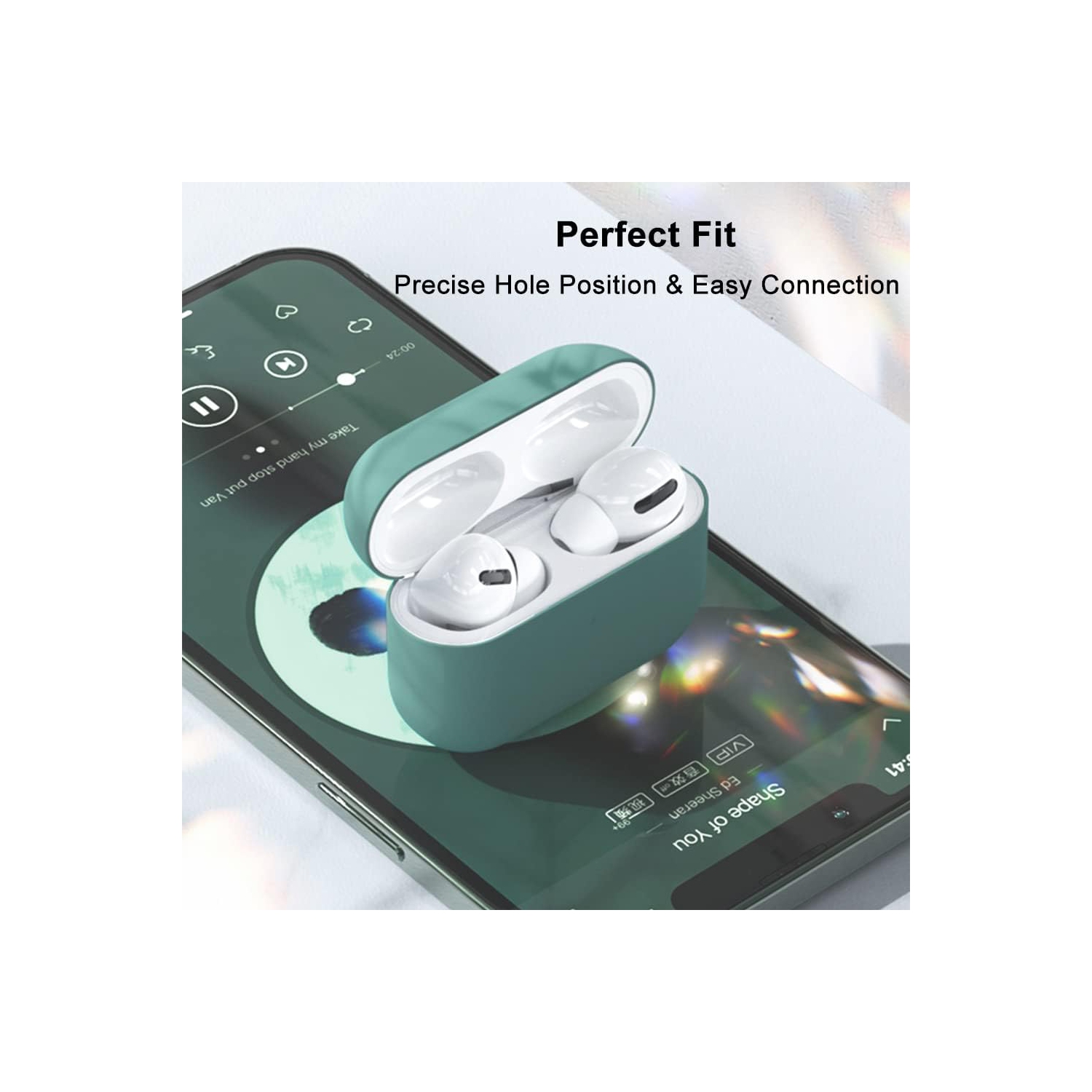Silicone Case Cover for Airpods Pro with Carabiner,Protective Soft TPU Skin Case Waterproof Shockproof Cover