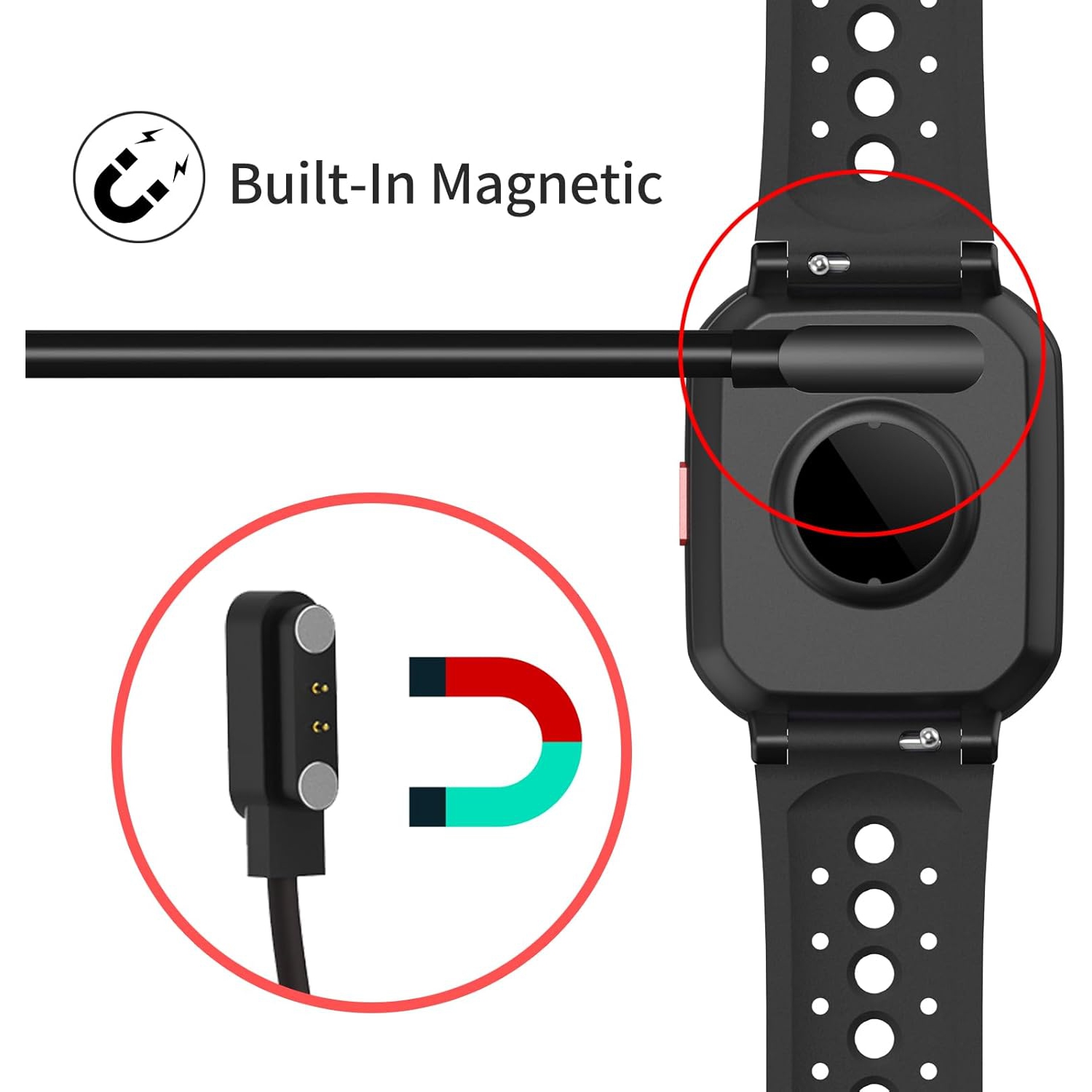 Chargeur de montre intelligente pour enfants, câble de recharge USB magnétique, câble de recharge USB, montre pour enfants H79