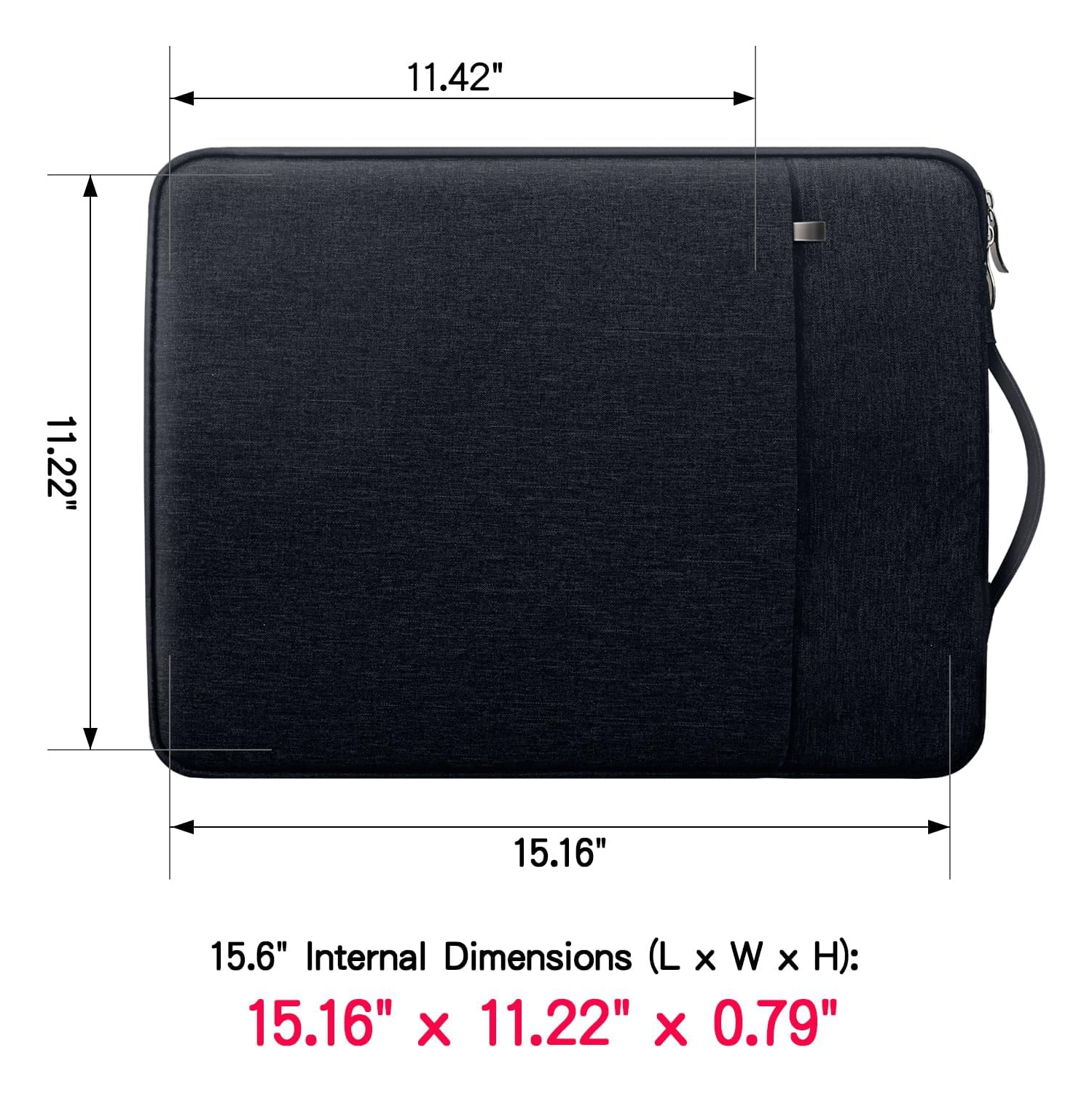 RAINYEAR 15.6 Inch Laptop Sleeve Case Compatible with 15.6" Notebook Computer Chromebook,Handbag with Handle Front
