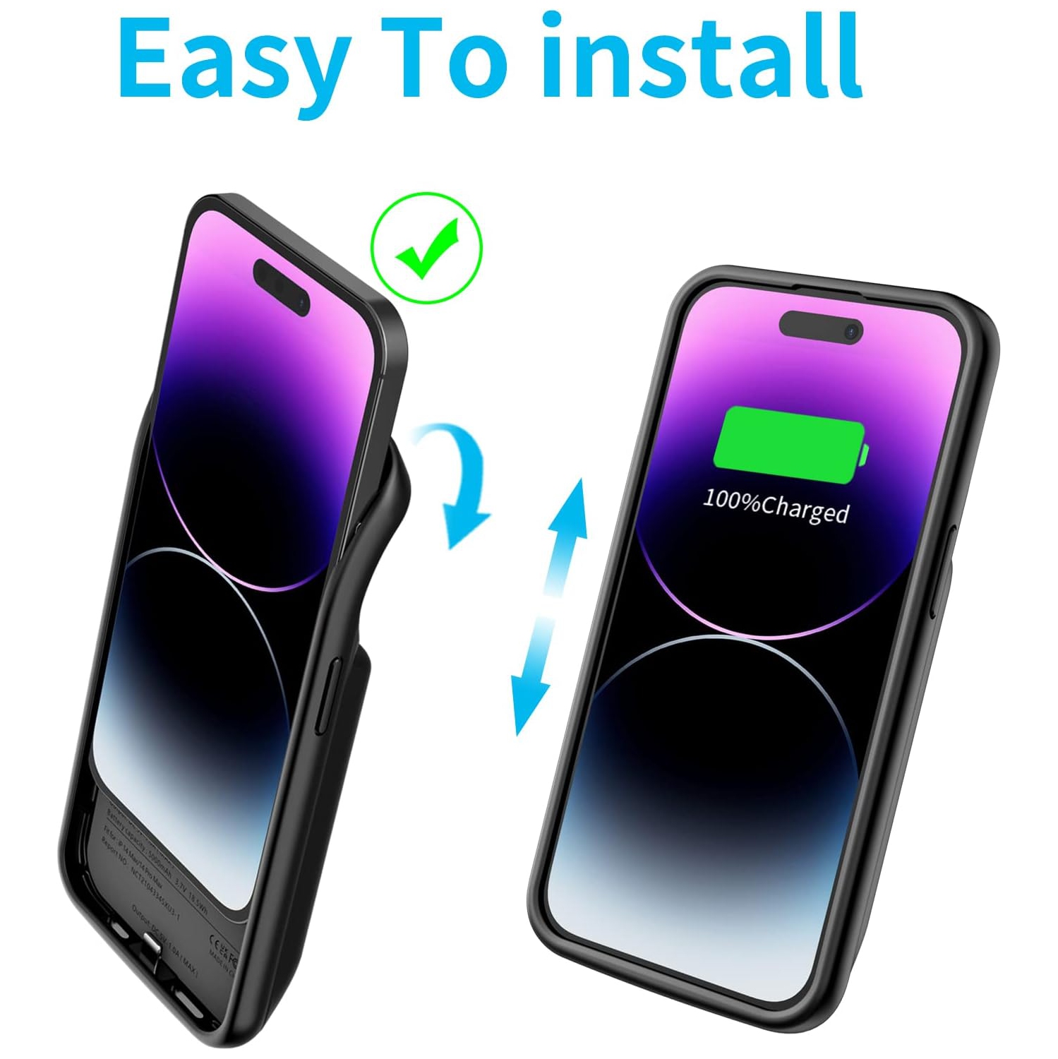 y Case for iPhone 14 Pro Max, 8500mAh Ultra-Slim Portable Charger Case Rechargeable y Pack Charging