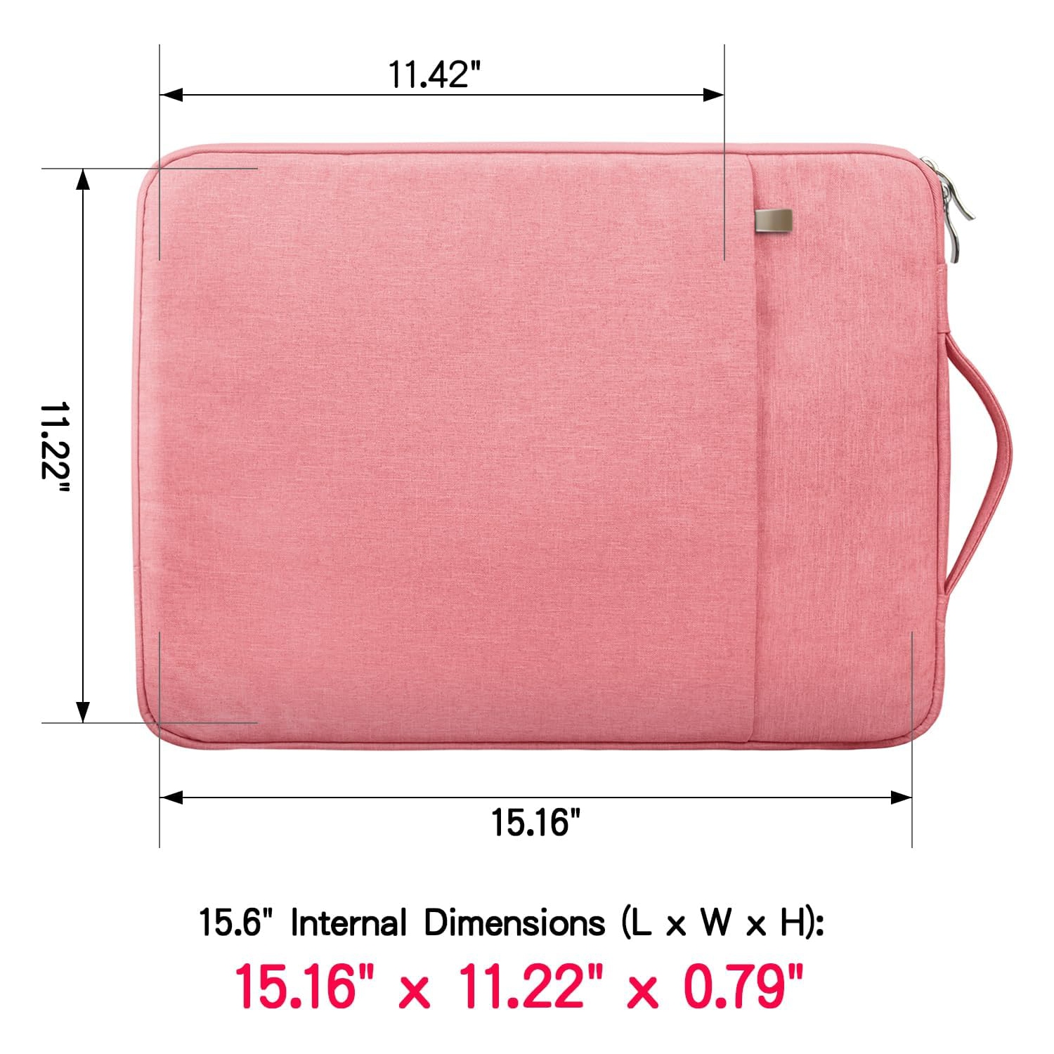 RAINYEAR 15.6 Inch Laptop Sleeve Case Compatible with 15.6" Notebook Computer Chromebook,Handbag with Handle Front