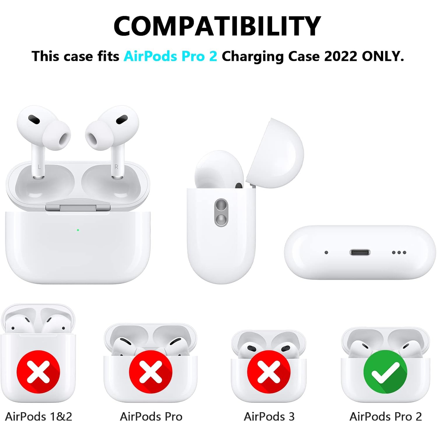 Cute Kawaii AirPods Pro 2 Case Cover, Lovely Flower Bear Design Smooth Soft Protective Cover for AirPod Pro 2nd