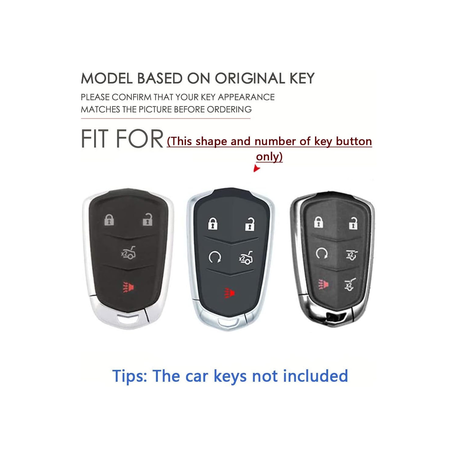 Plating TPU 4/5/6 Button Key Fob Cover for Cadillac Escalade CTS 2015-2019 SRX XT5 ATS STS CT6 Accessories