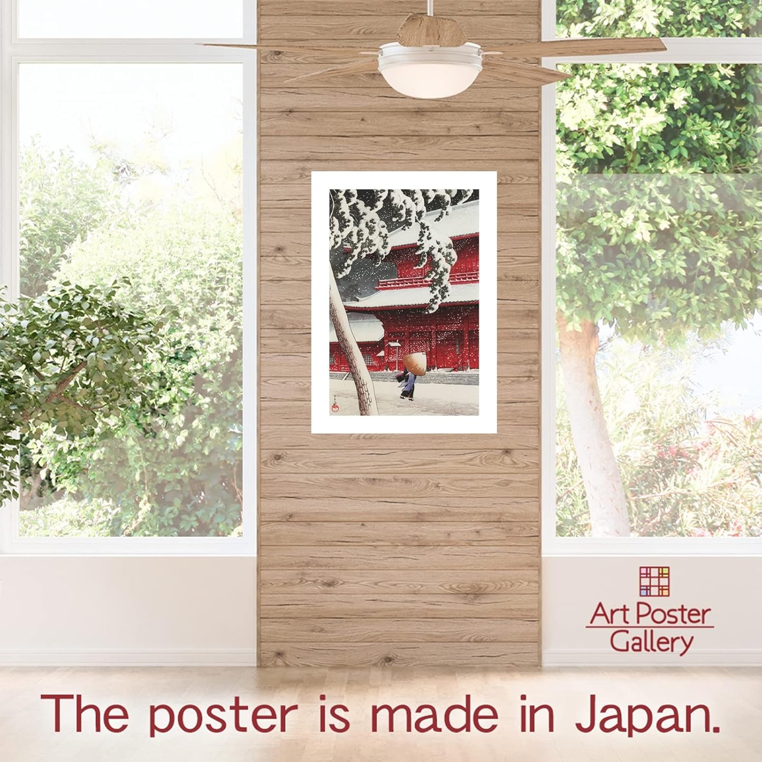 [Made in Japan] Affiche japonaise ing Hasui Kawase «&nbsp;Temple Zojo in Snow Shiba&nbsp;» 16,53&nbsp;poch×11,69&nbsp;poch(A3)＜papier d'art