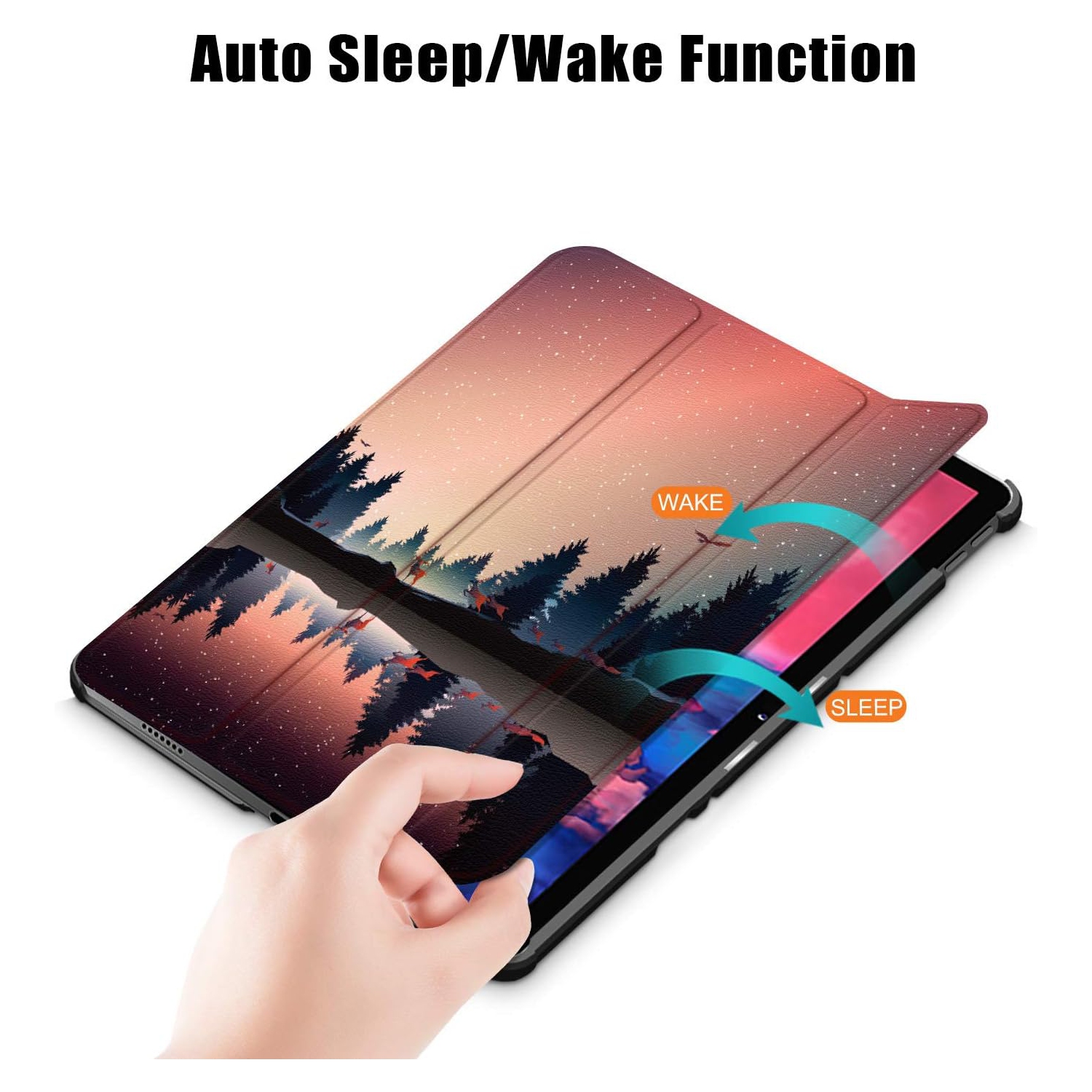 Case for Lenovo Tab P11 Plus 2021 / Tab P11, Folding Folio Ultra-Thin Smart PU Leather Stand Case Cover