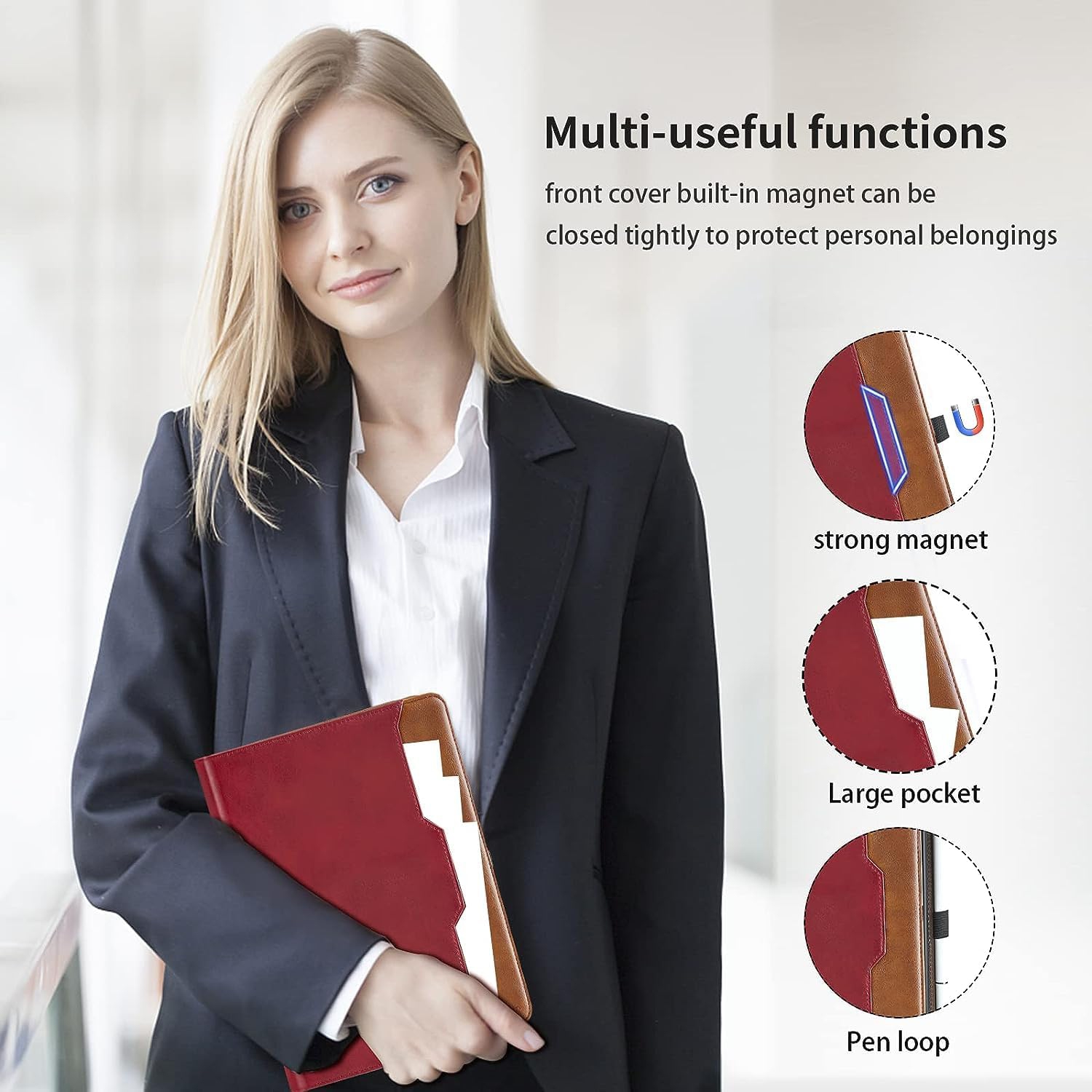 Case for Lenovo Tab M10 Plus 3rd Gen 2022 10.6 inch - [Hand Strap] Multi-Angle Viewing Stand PU Leather Tablet Case