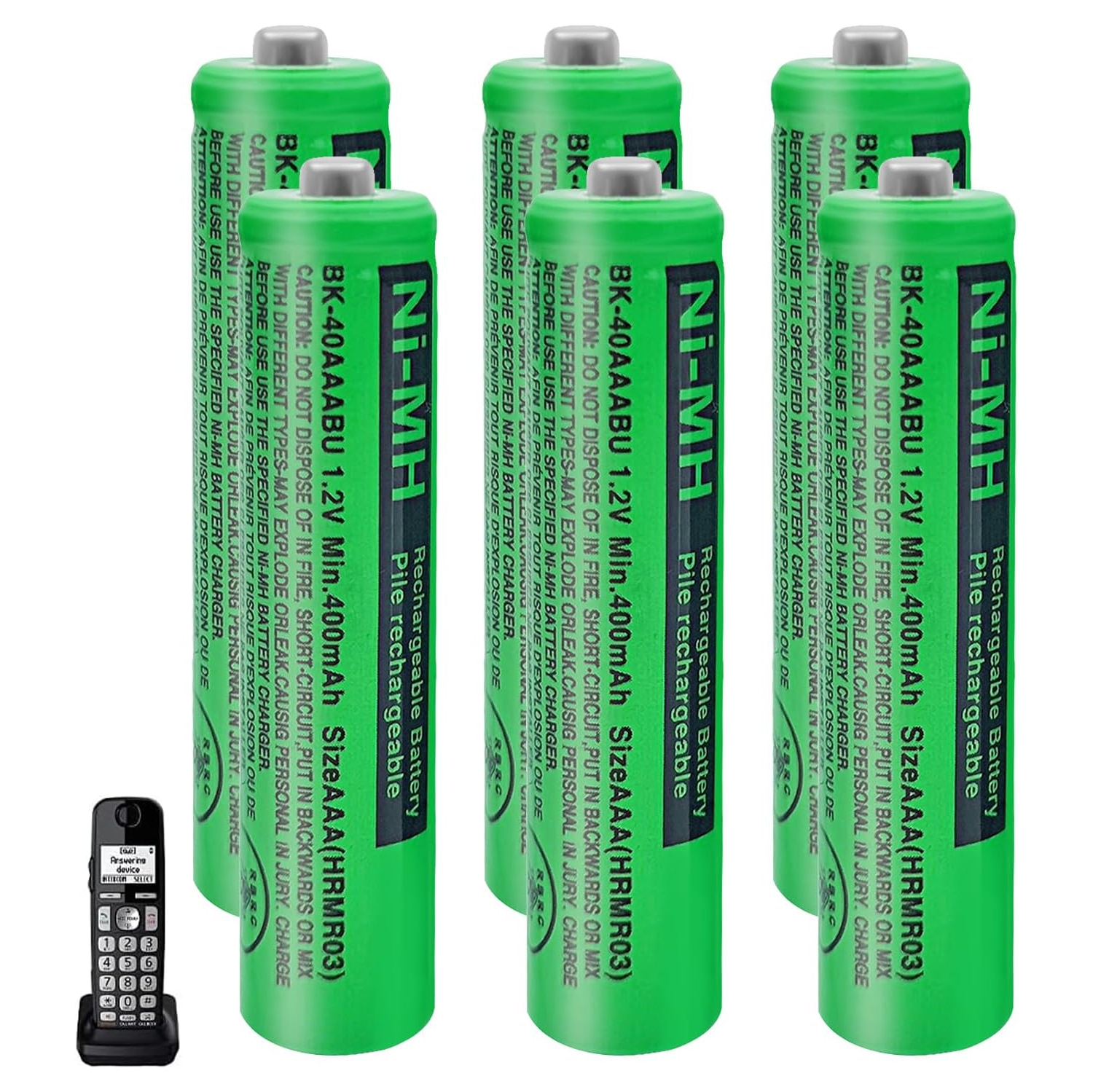 6 Pack BK-40AAABU Ni-MH AAA Rechargeable y for Panasonic, 1.2v 400mah Rechargeable AAA ies for Panasonic