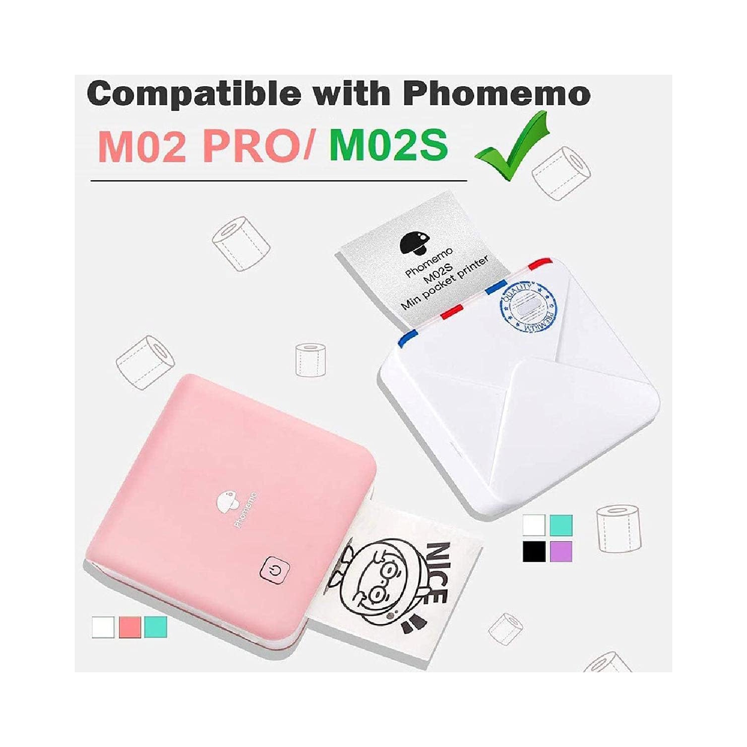 M02 Pro/M02S Series Printer Paper Printable Sticker Paper Purple/Light Blue/Light Pink Thermal Paper Self-Adhesive