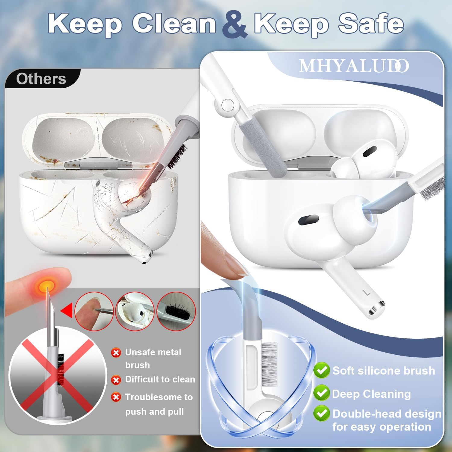 for AirPods Pro 2nd Generation Case Cover, Military Grade Anti-Fall Soft Silicone Shock-Absorbing for AirPods