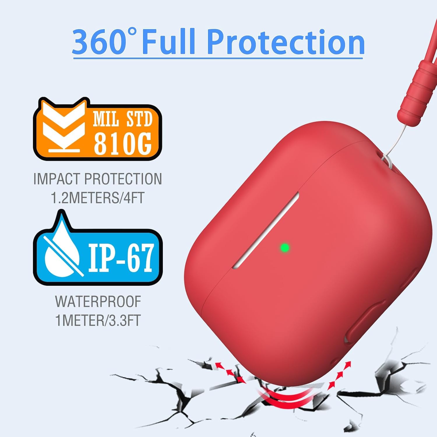 for AirPods Pro 2nd Generation Case Cover, Military Grade Anti-Fall Soft Silicone Shock-Absorbing for AirPods