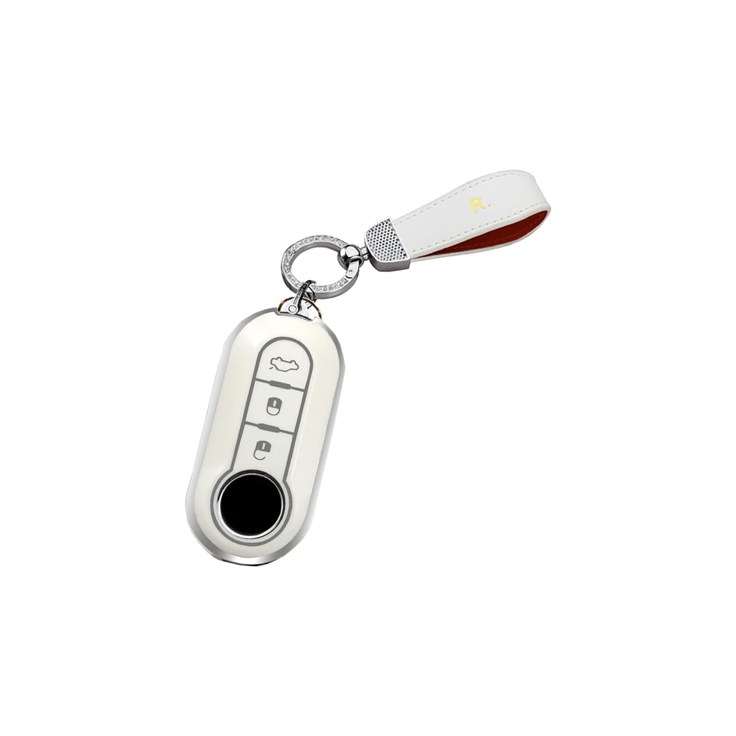 Key Fob Cover Compatible with Fiat Ducato 500 500L Panda Grande Punto Lancia Musa 3 Button Keys Car Accessories