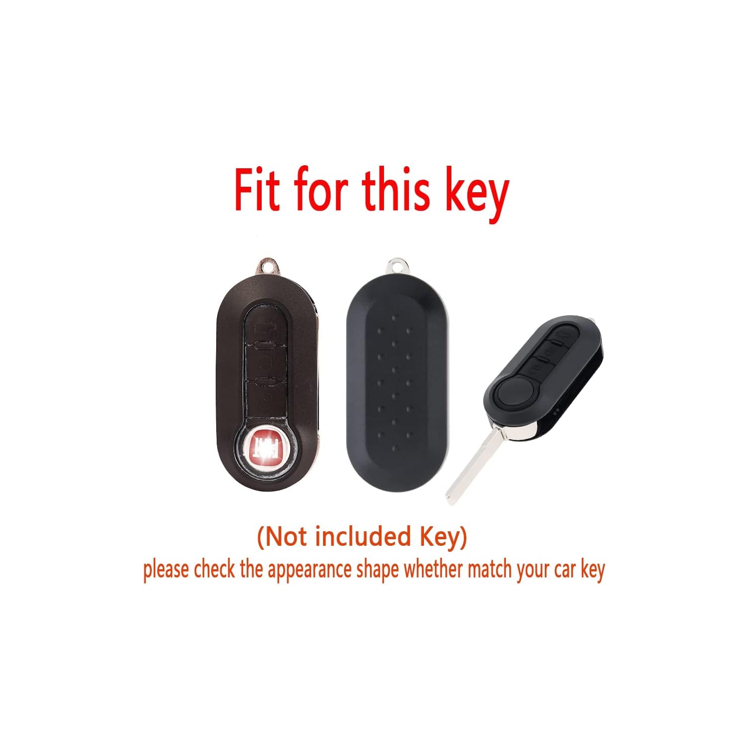 Key Fob Cover Compatible with Fiat Ducato 500 500L Panda Grande Punto Lancia Musa 3 Button Keys Car Accessories