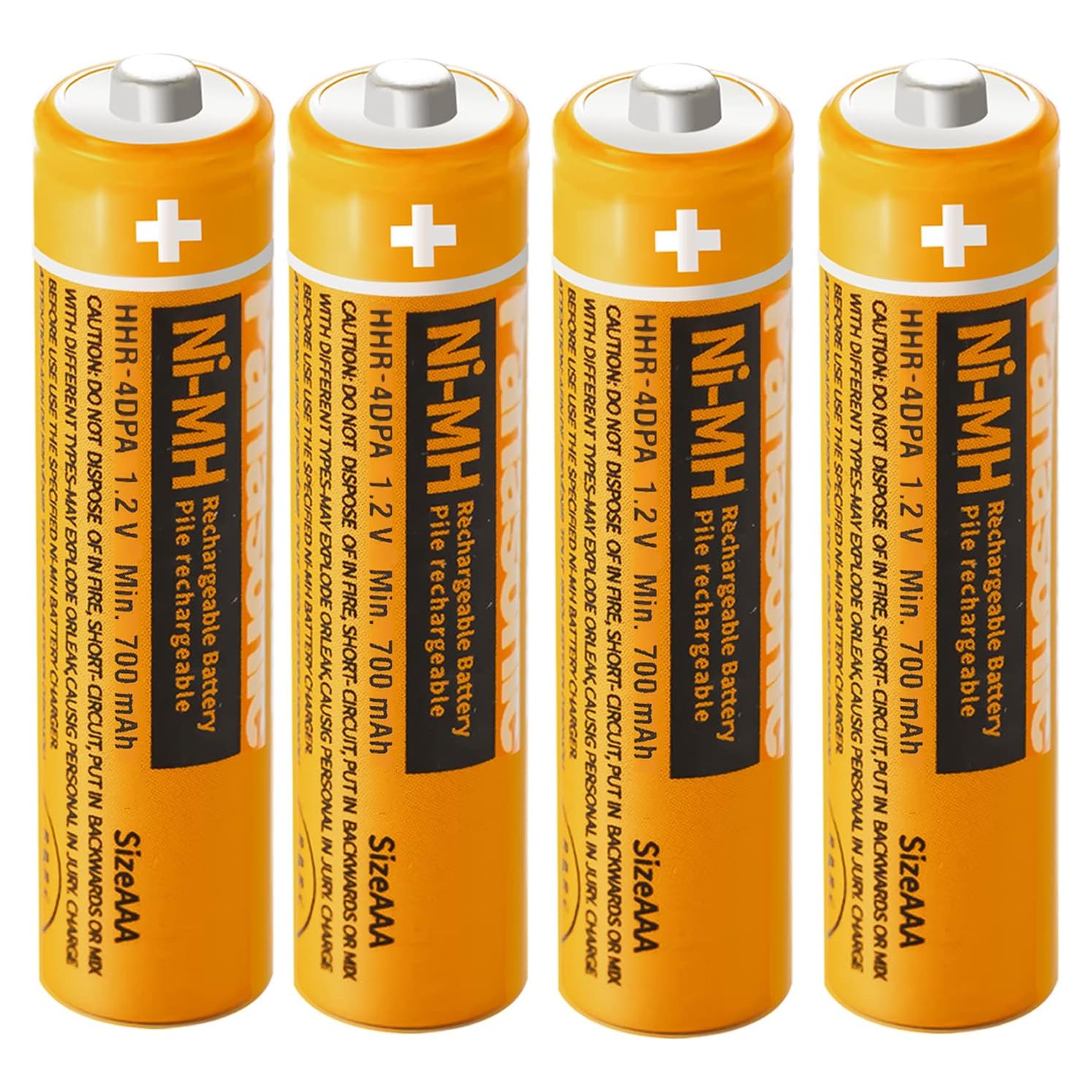 Paquet de 4 téléphones sans fil rechargeables NI-MH AAA de HHR-75AAABU y, combiné de remplacement pour la maison 700 mAh de 1,2&nbsp;V