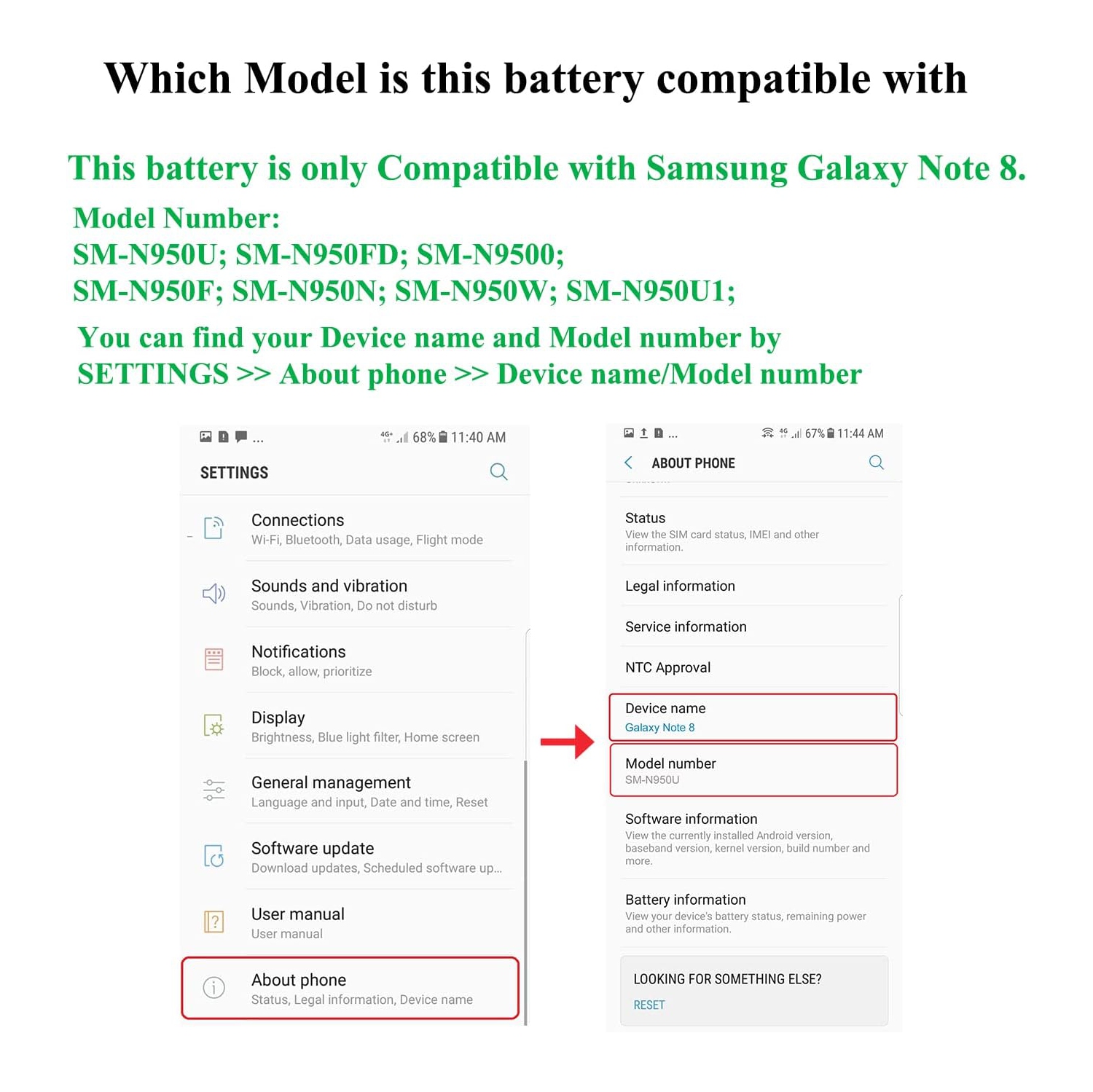 Note 8 y Replacement Kits Compatible with Samsung Galaxy Note 8 All Models with Adhesive,