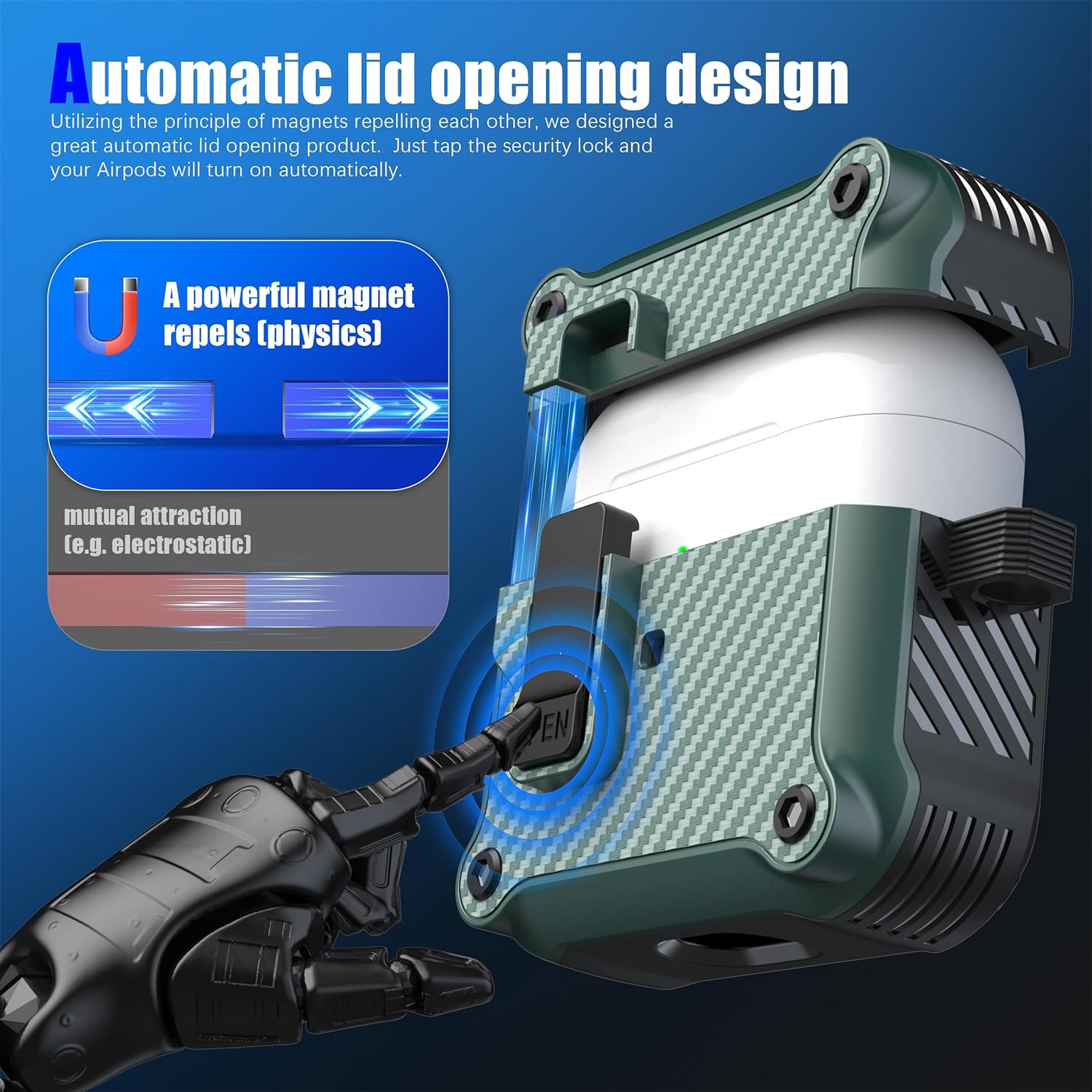 for Airpod 3rd Generation Case Cover with Secure Lock , Full Body Shockproof Hard Shell Protective,