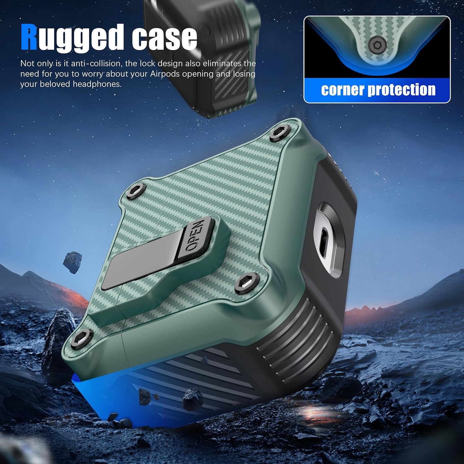 for Airpod 3rd Generation Case Cover with Secure Lock , Full Body Shockproof Hard Shell Protective,