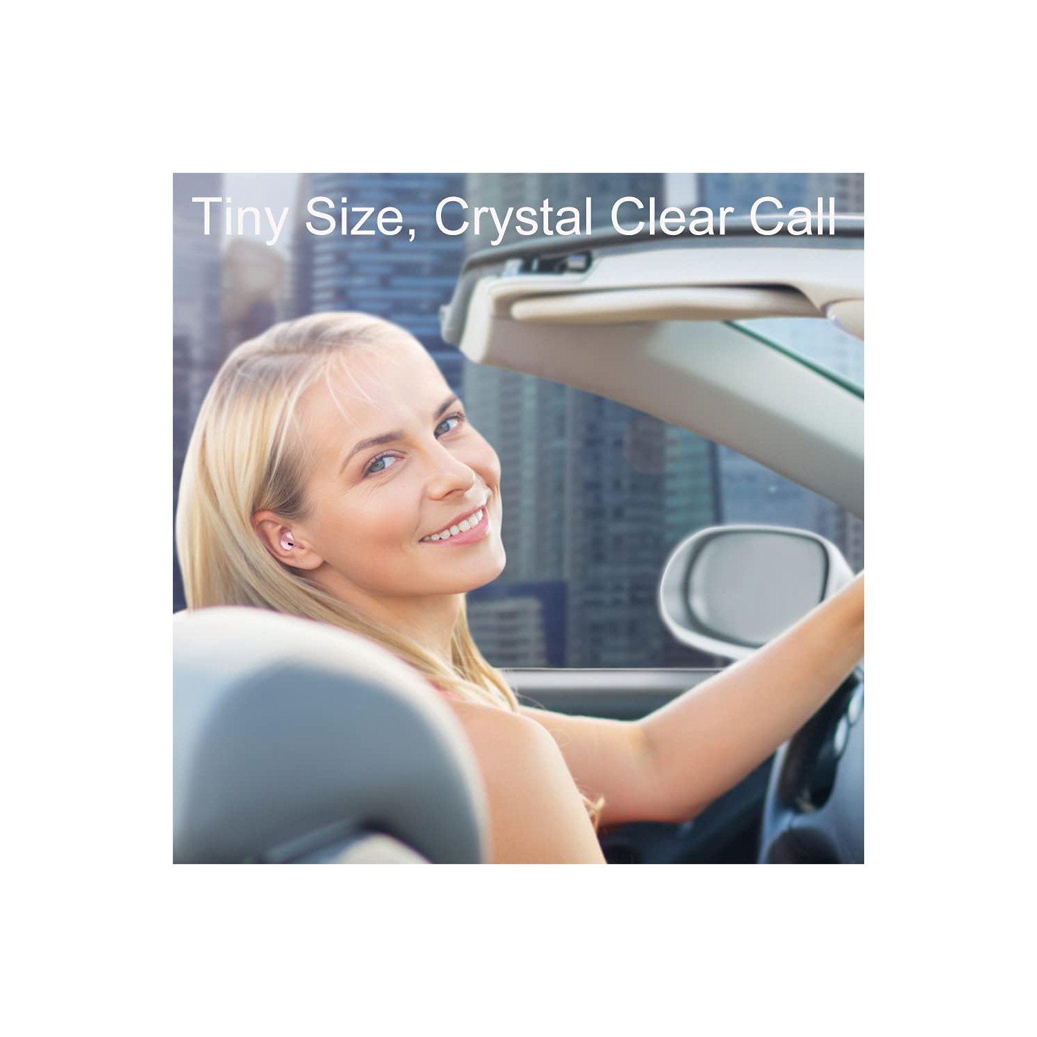 Mini écouteurs bouton Bluetooth petits écouteurs semi-intra-auriculaires avec étui de chargement mains libres pour iPhone et Android