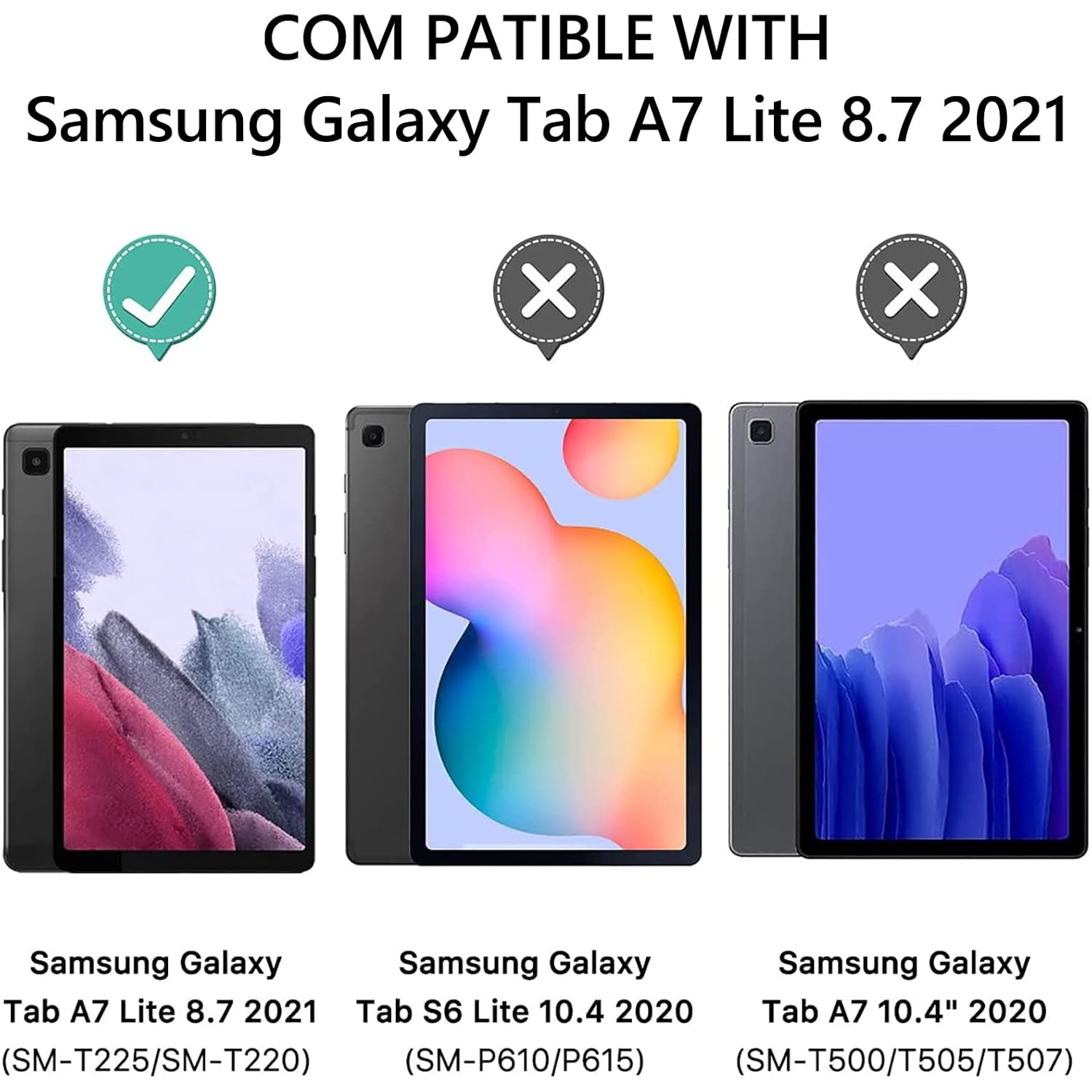 Case for Samsung Galaxy Tab A7 Lite 8.7 inch 2021 SM-T225 T220 Kickstand Heavy Duty Cover 3 in 1 ged