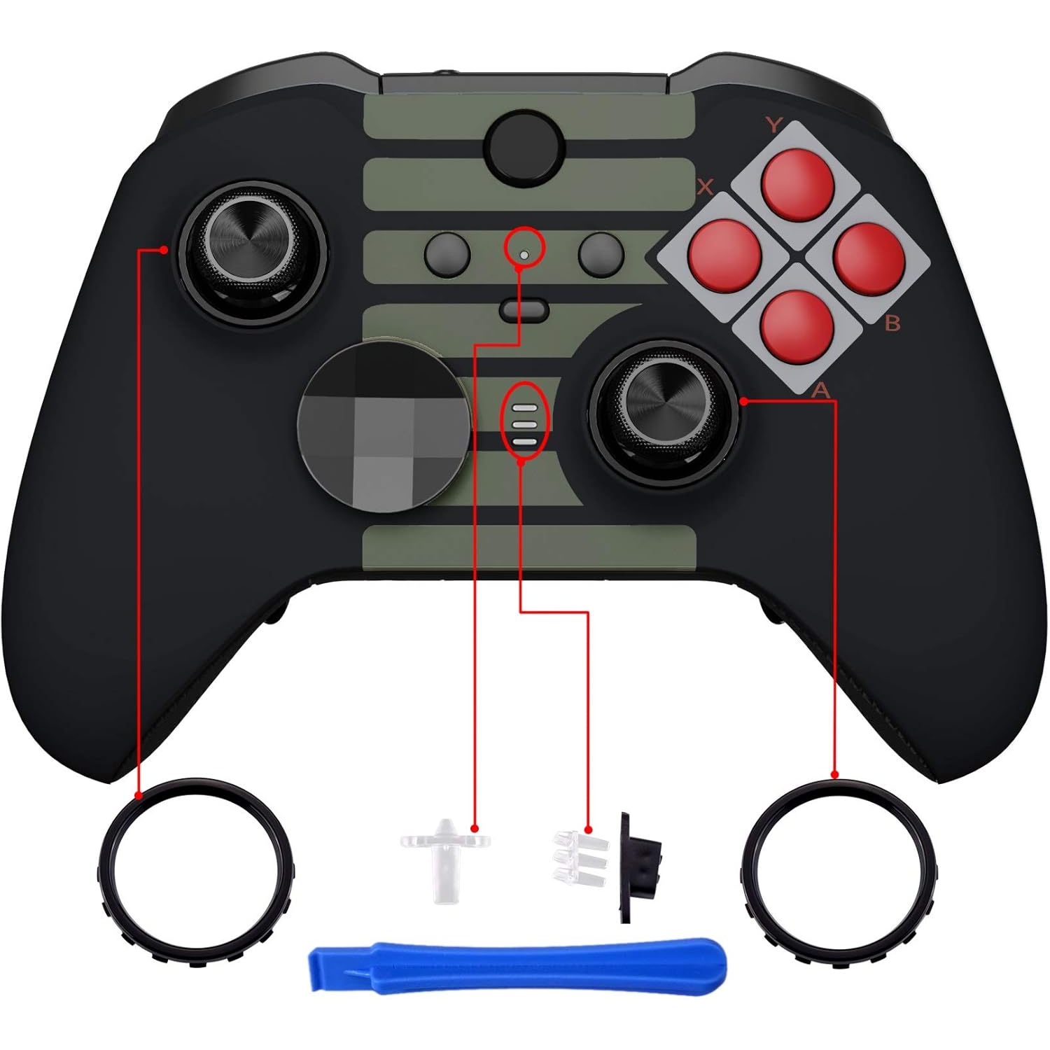 Façade de style NES Clic, trousse de remplacement pour boîtier avant pour Xbox One Elite Series 2