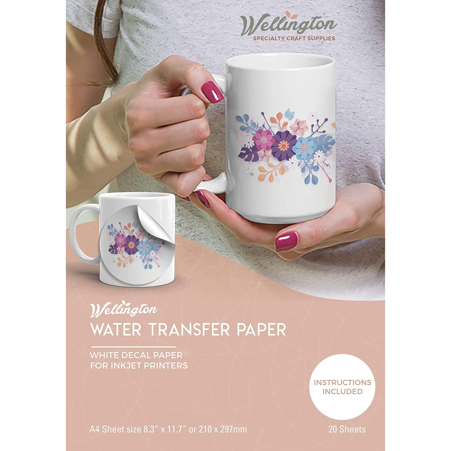 Wellington, Waterslide Decal Paper INKJET WHITE 20 Sheets A4 Size
