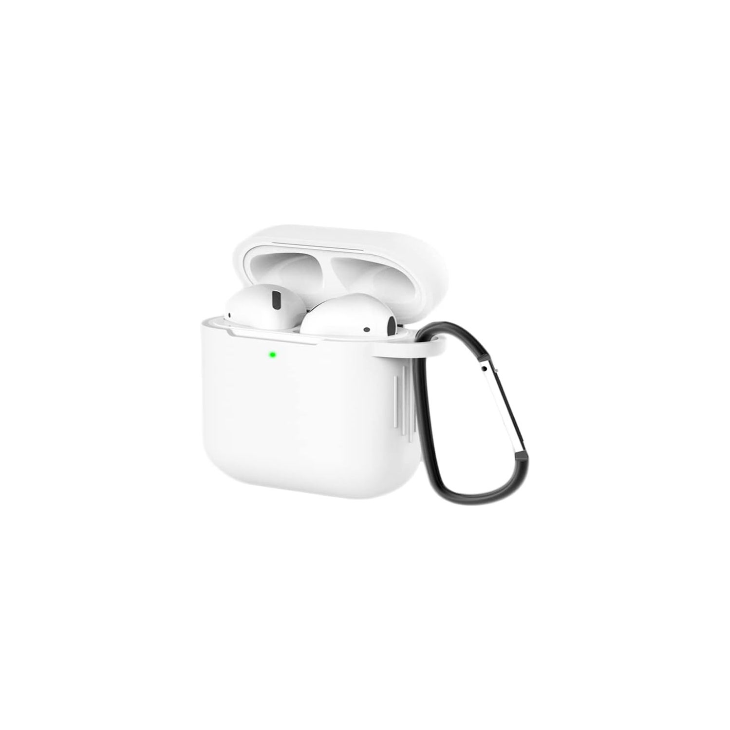 Silicone Case Cover for Airpods Pro with Carabiner,Protective Soft TPU Skin Case Waterproof Shockproof Cover