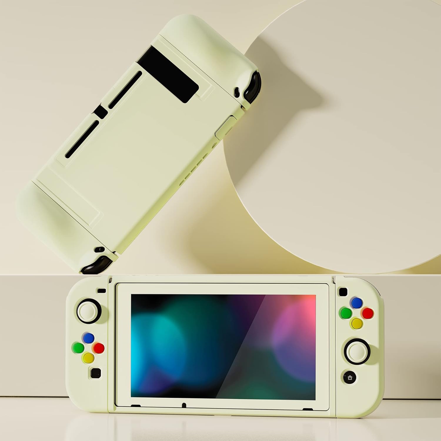 ZealProtect Soft Protective Case for Nintendo Switch with Tempered Gl Screen Protector & Thumb Grip Caps &