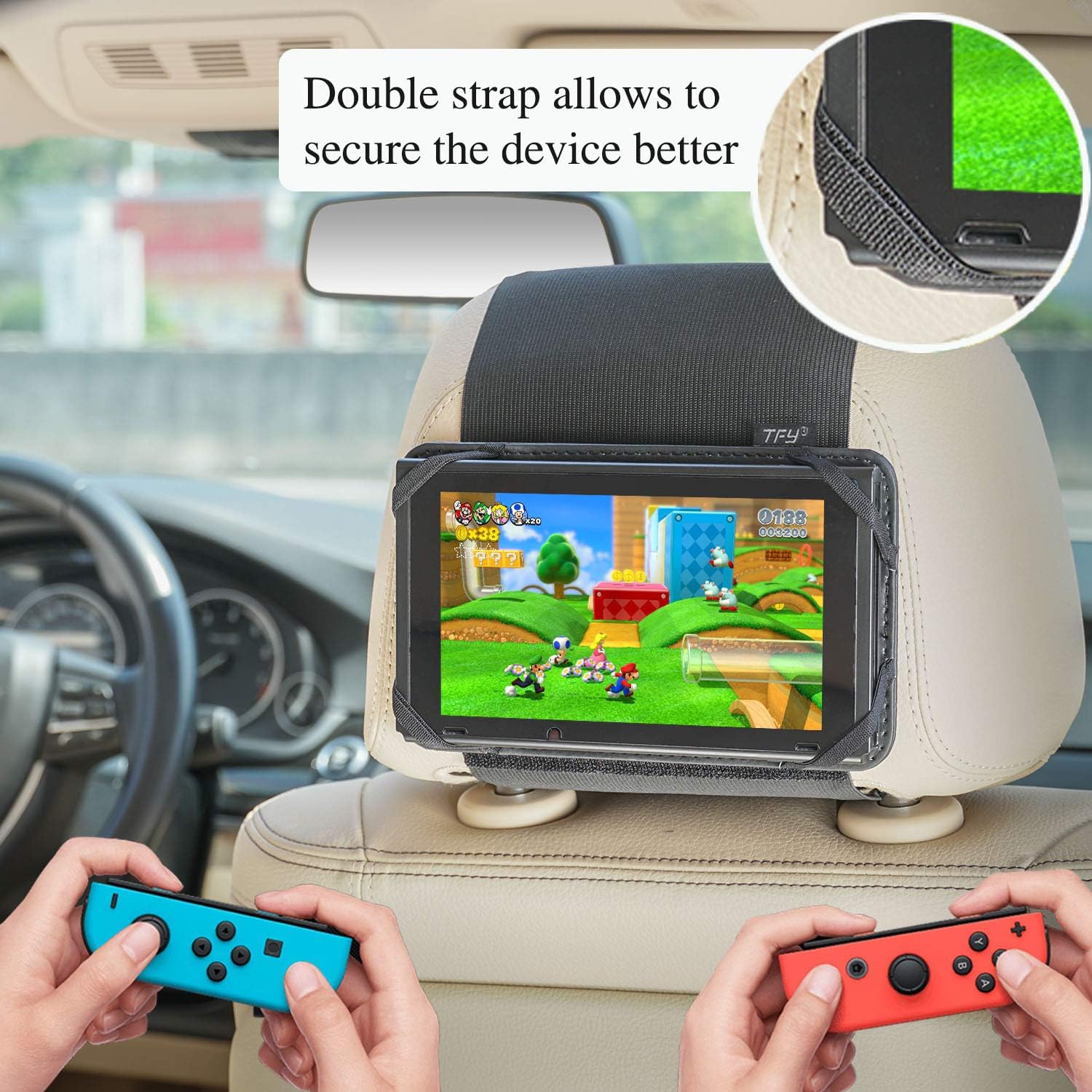 Support d'appuie-tête de voiture Switch compatible avec la Nintendo Switch Switch