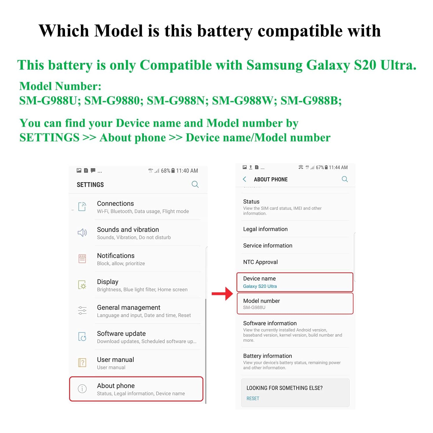 S20 Ultra y Replacement Kits Compatible with Samsung Galaxy S20 Ultra All Models