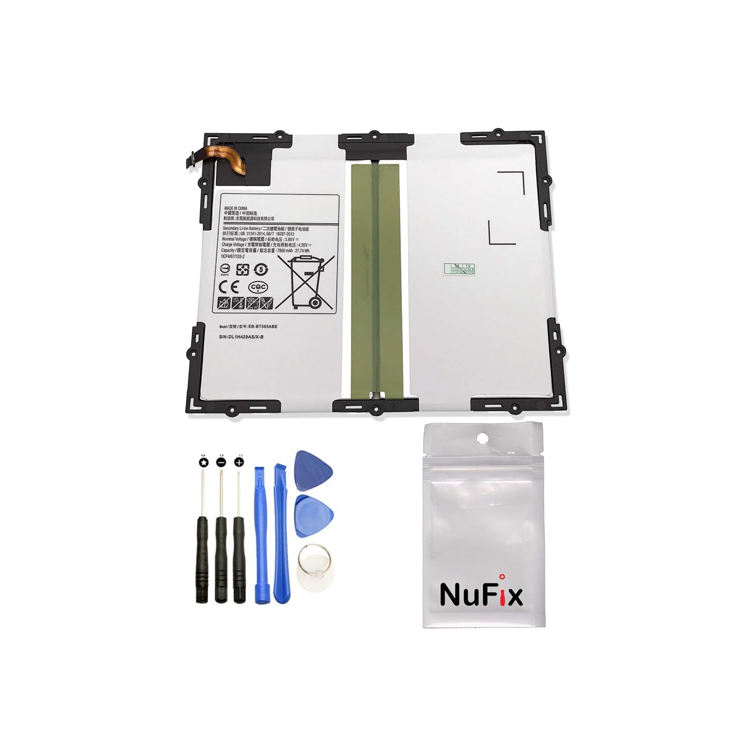 Y Remplacement pour Samsung Tab A 10,1 EB-BT585ABE EB-BT585ABA 7300&nbsp;mAh avec outils de réparation SM-T585 SM-P585