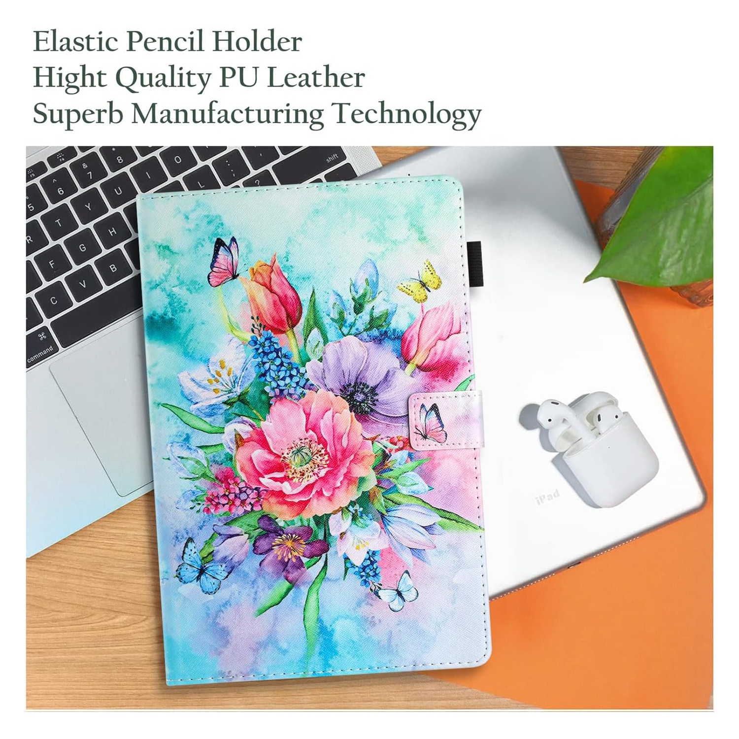 Étui pour Samsung Galaxy Tab A9 Plus / A9+ 11&nbsp;po 2023, étui en cuir PU avec porte-stylet S Pen, béquille à fente