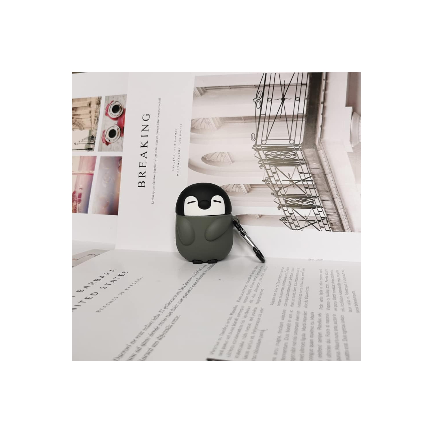 Compatible with AirPods 1/2 Case Penguin, Kids Teens Girls Boys Women Protective Silicone Skin for Penguin AirPod Case,