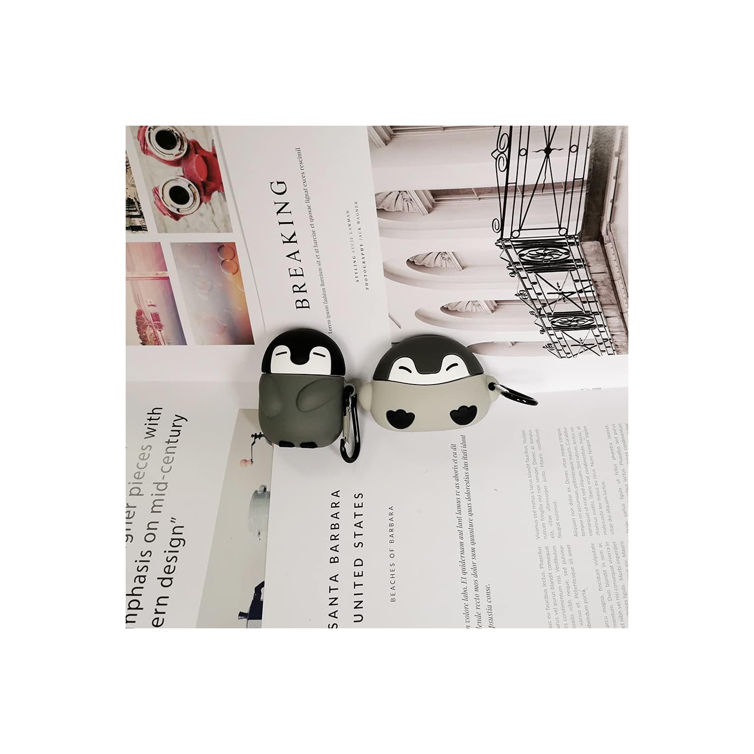 Compatible with AirPods 1/2 Case Penguin, Kids Teens Girls Boys Women Protective Silicone Skin for Penguin AirPod Case,